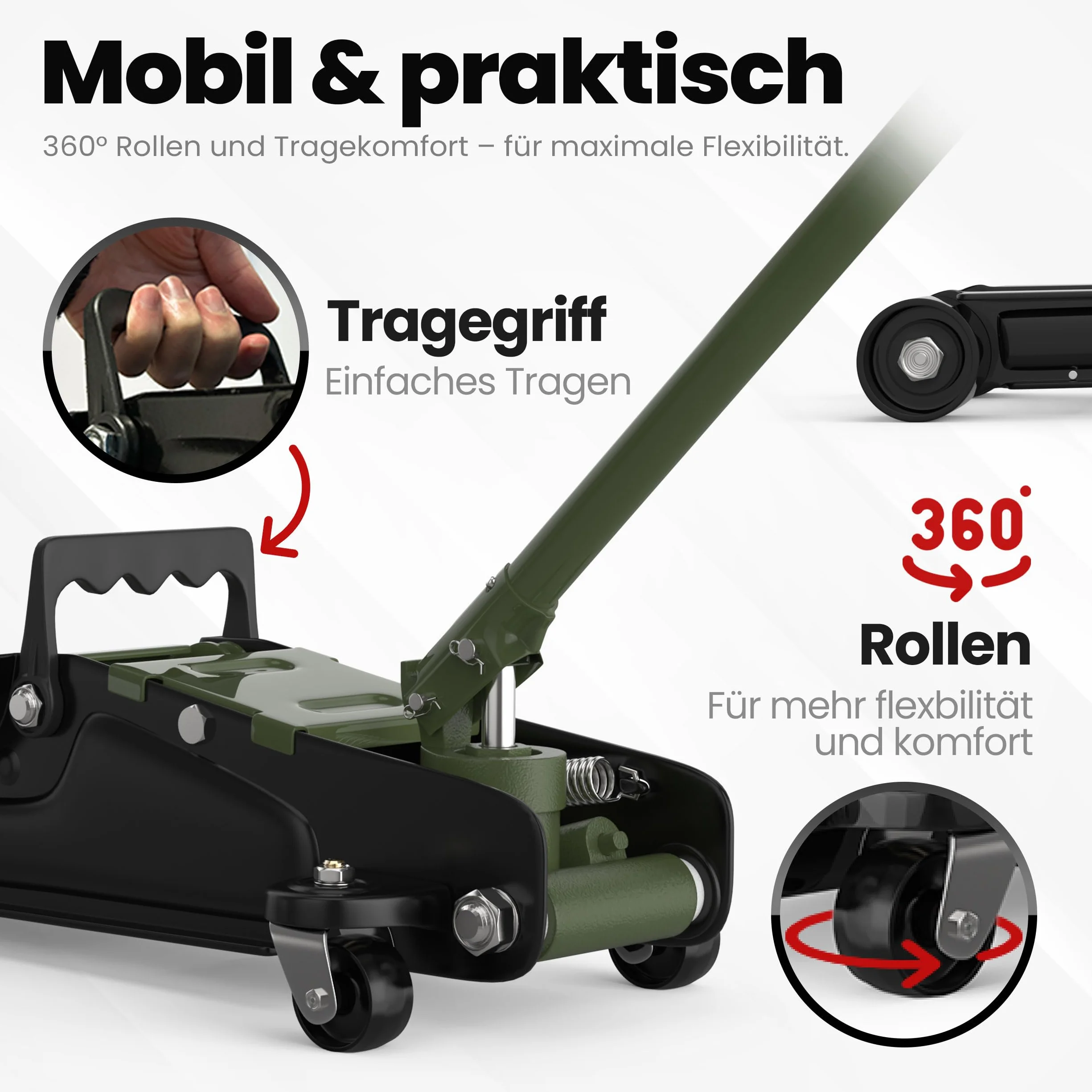 Podnośnik samochodowy hydrauliczny 2,5 t płaski z walizką 3 gumowe nakładki adaptery 2500 kg