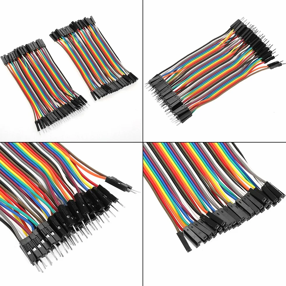 Akozon Breadboard Kable 40pin Zestaw Przewodów Połączeniowych 10cm Męski Żeński
