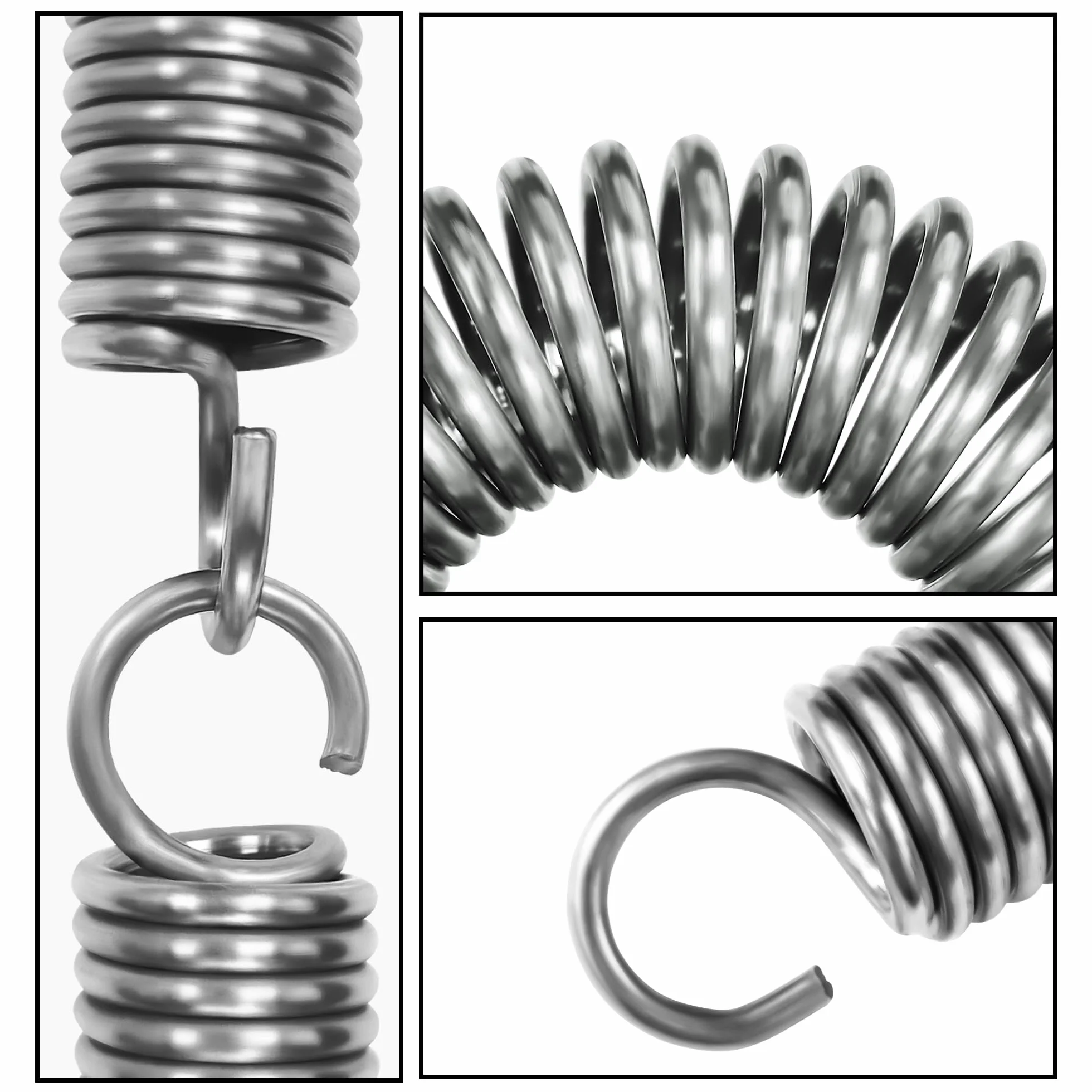 Sprężyny naciągowe ze stali nierdzewnej 50 mm, średnica zewnętrzna 15 mm, drut 2,2 mm, siła 13 kg