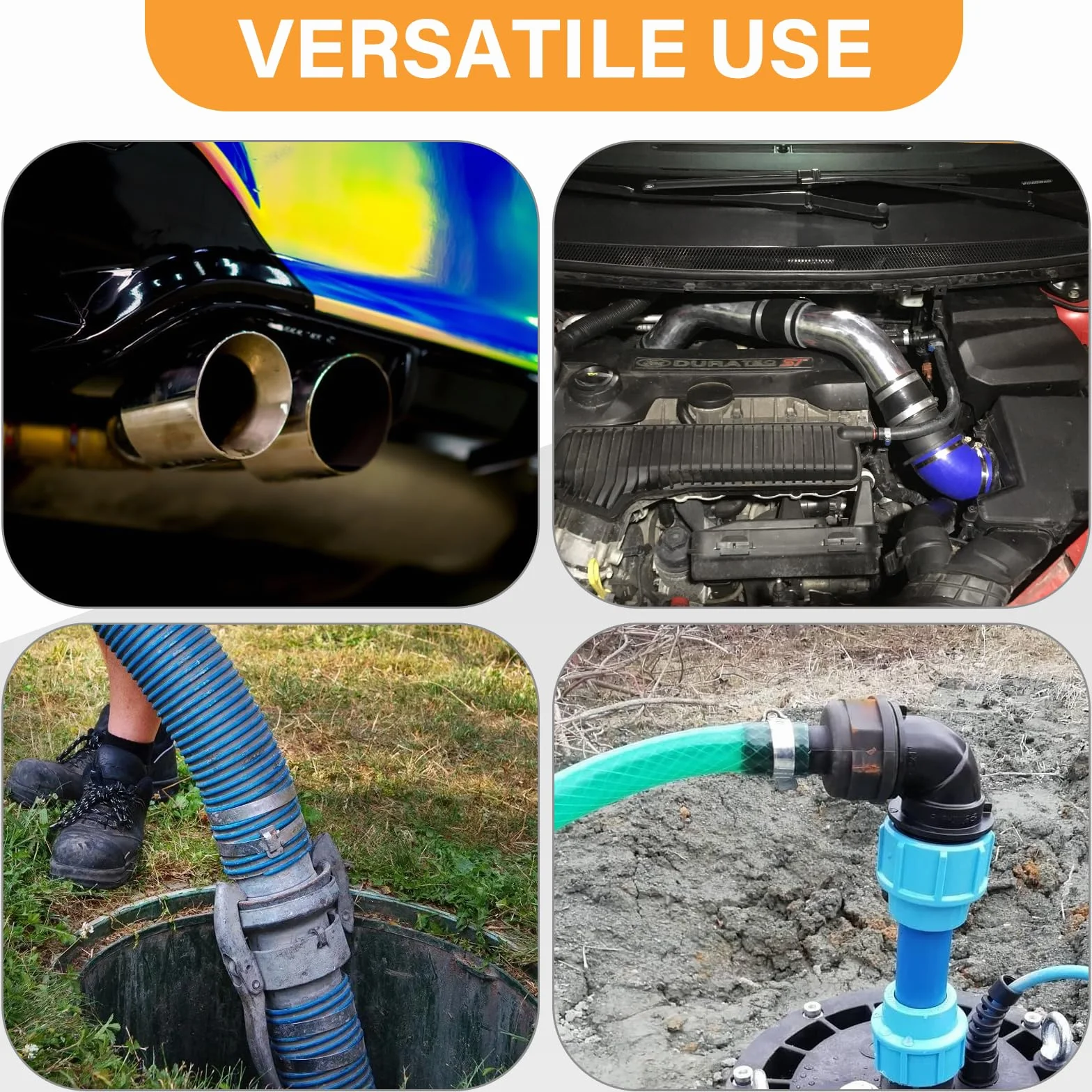 EFUTURETIME 4 szt. Opaski zaciskowe ze stali nierdzewnej 29-31 mm, szerokość 20 mm, metalowa klamra z łbem sześciokątnym do rury wydechowej motocykla, rur i rur