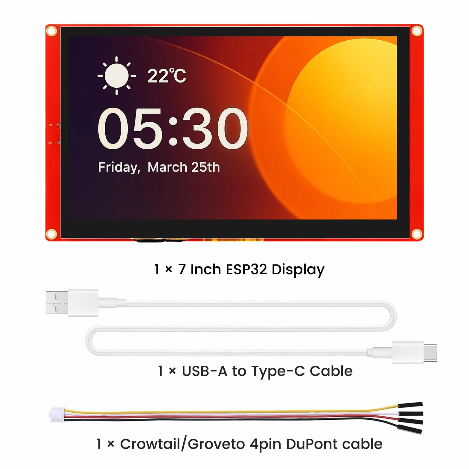 ELECROW Wyświetlacz ESP32, ESP32-S3 CrowPanel Basic 7-calowy ekran dotykowy 800x480 HMI IPS z ekranem dotykowym 240 MHz ESP32-S3 odpowiedni do projektu ESPHome/Home Assistant