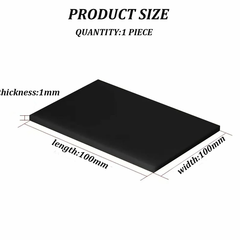 Płyty z tworzywa ABS, Czarny arkusz tworzywa ABS 100 mm x Grubość 1 mm-10(1MM)