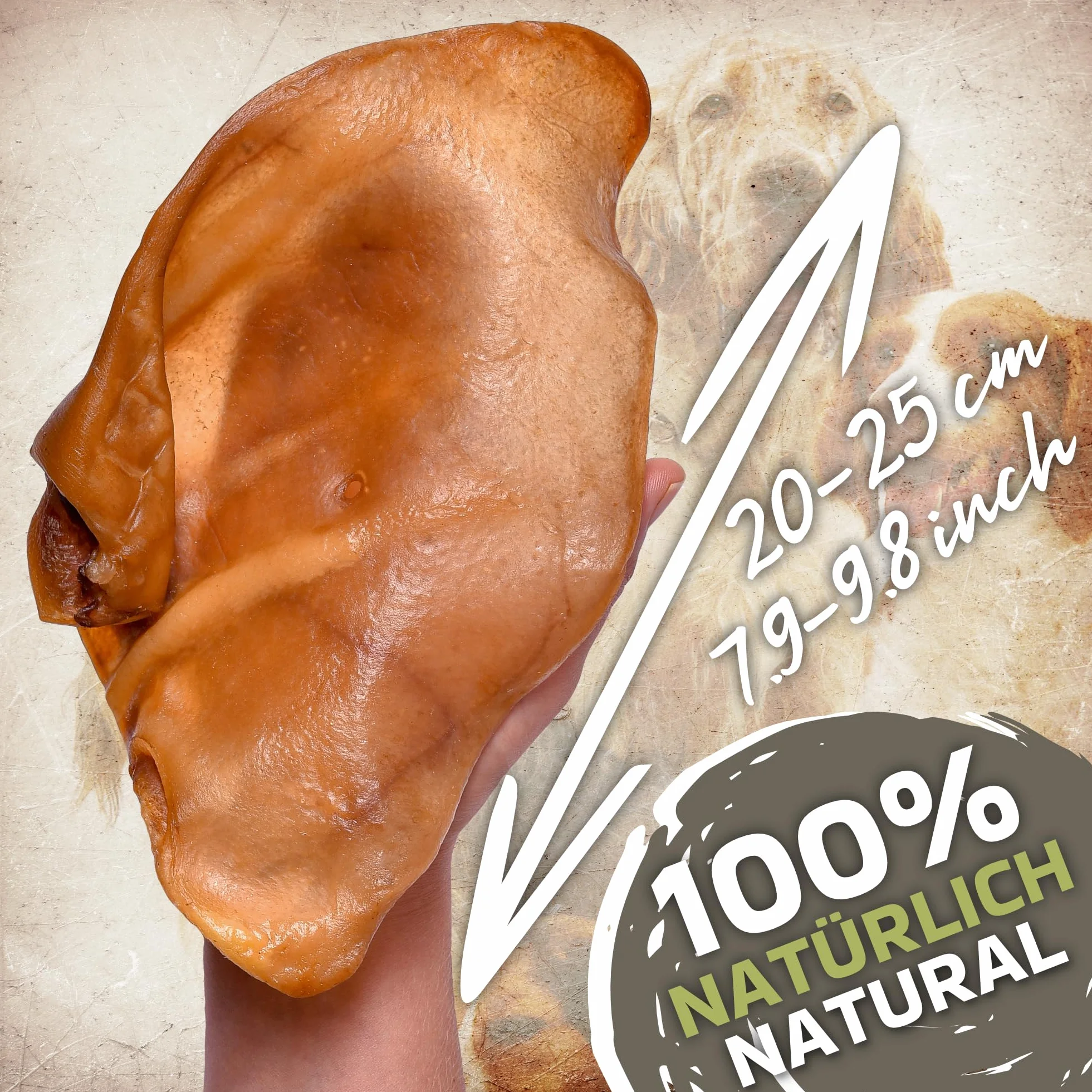 Uszy świni dla psów, 20 sztuk, rozmiar XL, 1,2 kg, całe suszone uszy wieprzowe artykuły do żucia, w 100% naturalne, długotrwała przyjemność z żucia, bez zbóż, idealne dla małych i dużych psów