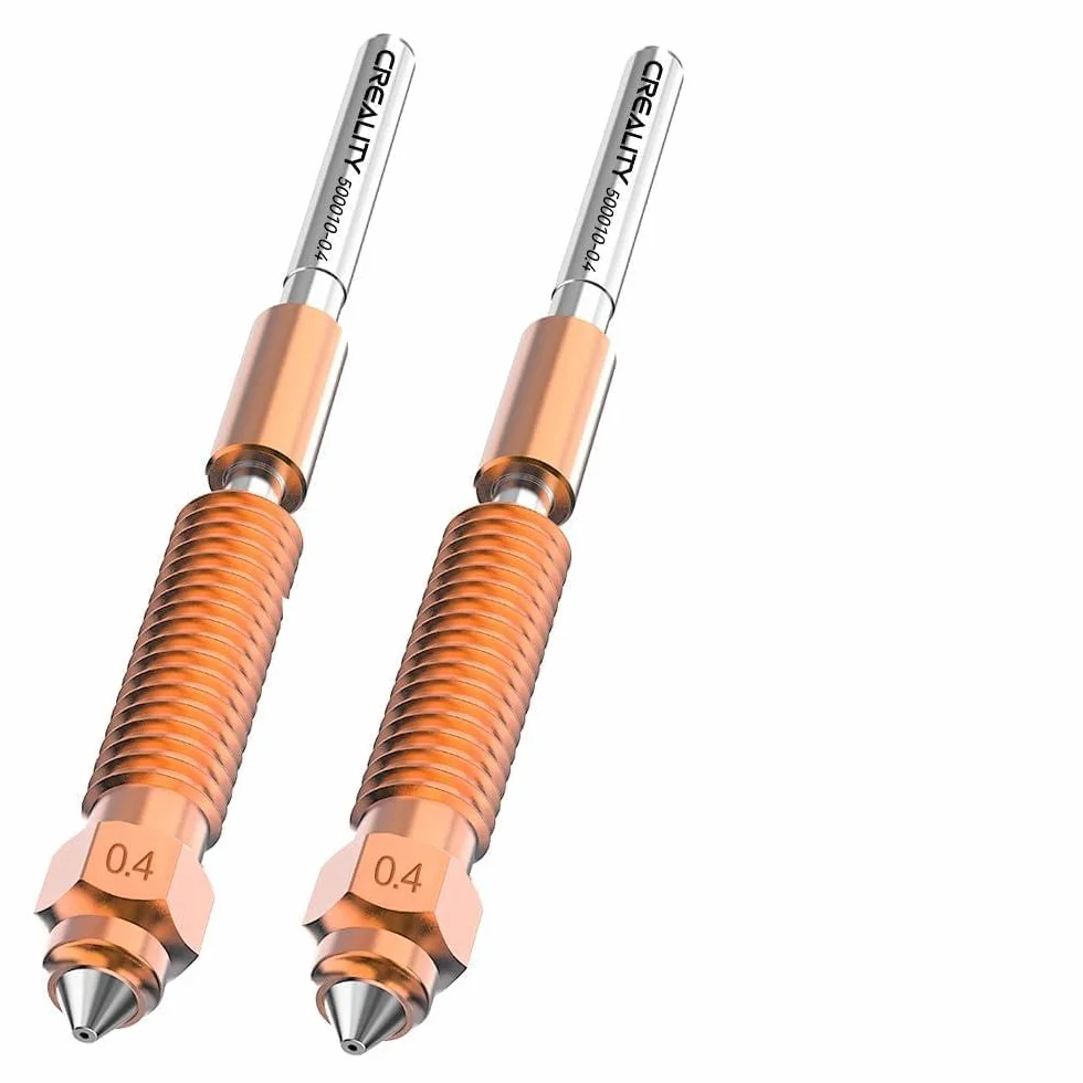 Creality K2 Plus/Hi Combo dysze Unicorn K2 Hotend zestaw wymiennych dysz ze stopu tytanu miedzi stali hartowanej 2szt. 0,4 mm