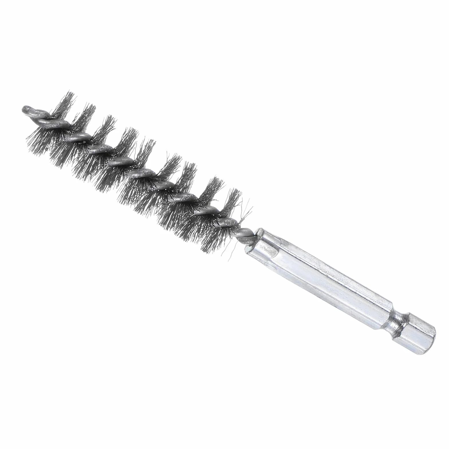 Szczotka metalowa ze stali nierdzewnej 304, średnica 15 mm, długość 4", trzpień sześciokątny 1/4" do wiertarki szlifierki