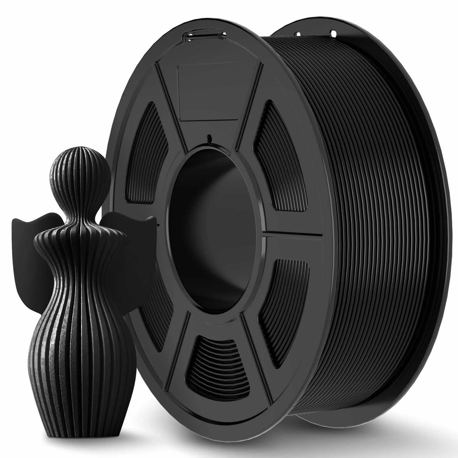 JAYO PLA+ filament 1,75 mm, filament PLA Plus do drukarki 3D 1,1 kg, starannie nawinięty filament, dokładność wymiarowa +/- 0,02 mm, szpula 1,1 kg (2,42 funta), 363 metry, czarny