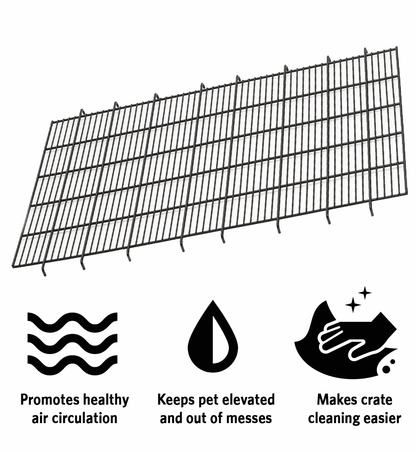 MidWest Homes for Pets Kratka podłogowa do klatki dla psa zapewnia podnoszenie z zakrzywioną śrubą przesuwną zatrzask, model FG36B, czarny