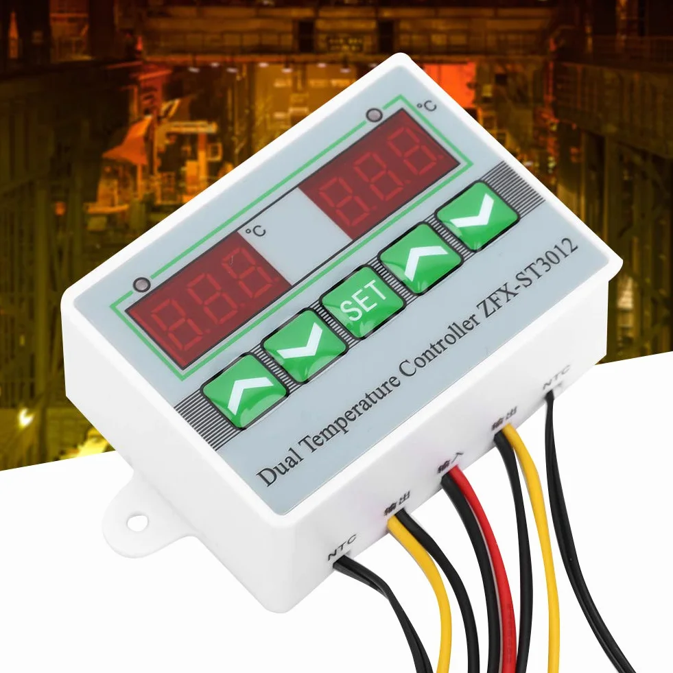 Termostat Zfx St3012, kontroler temperatury, inteligentne podwójne sterowanie, termostat , 12 V, regulator temperatury (220 V)