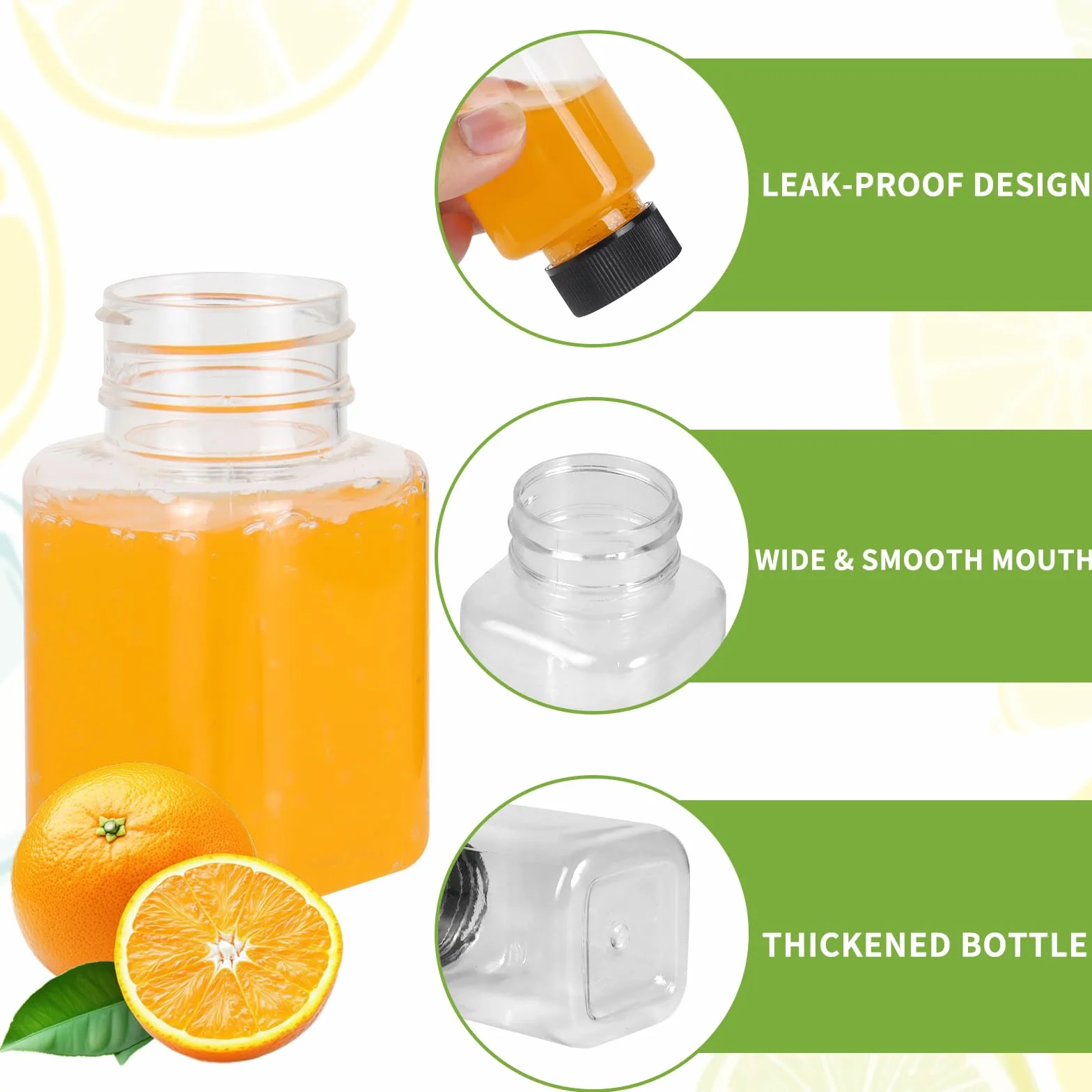 winbest 16 sztuk butelka do napełniania, 100 ml, plastikowe naklejki, wielokrotnego użytku, smoothies