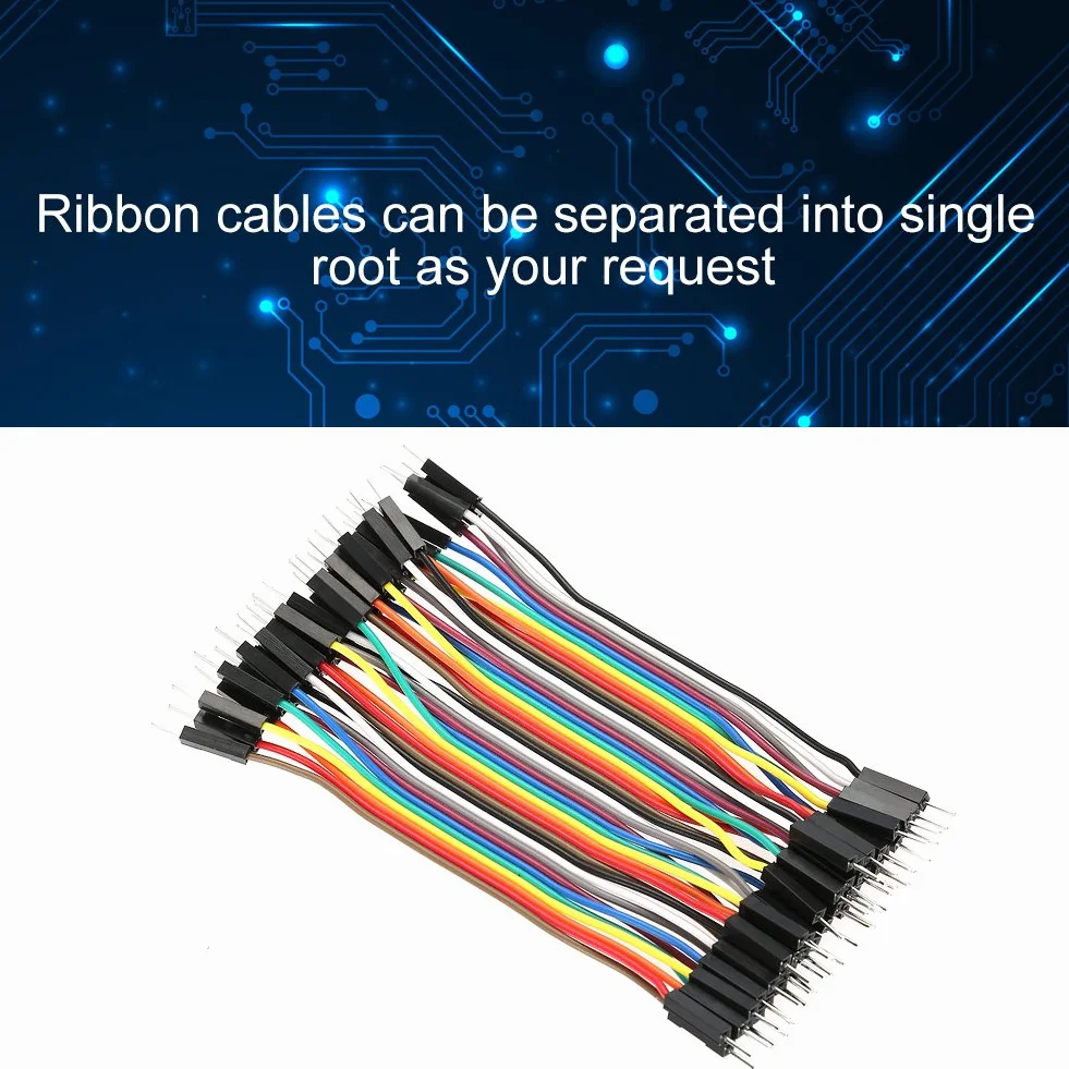 Akozon Breadboard Kable 40pin Zestaw Przewodów Połączeniowych 10cm Męski Żeński