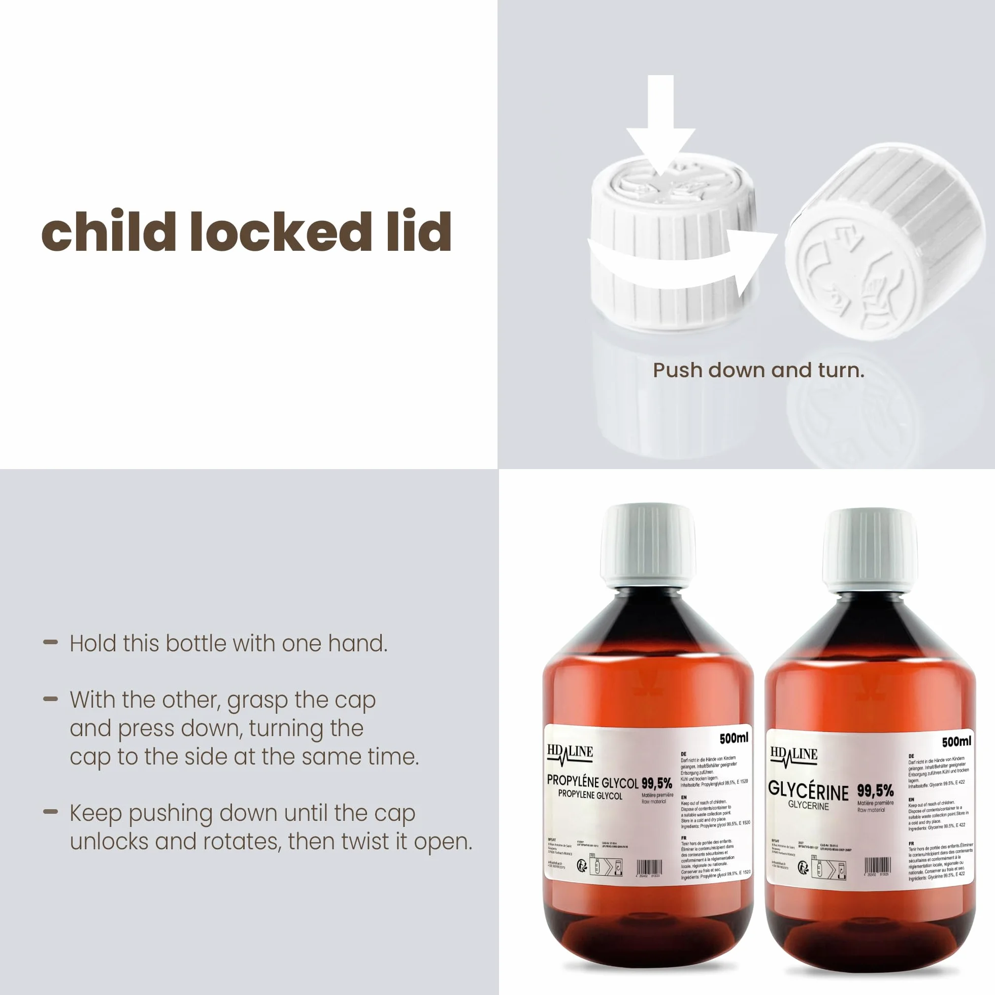 Gliceryna E422 + Glikol Propylenowy E1520 500 ml VG PG, Jakość Farmaceutyczna, Czarny, Wegański