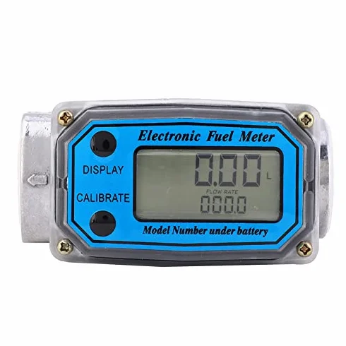 Elektroniczny przepływomierz turbiny, przepływomierz paliwa do oleju napędowego, benzyny, nafty, z cyfrowym wyświetlaczem LCD, 1-calowy wlot/wylot FNPT (niebieski LLW-25)