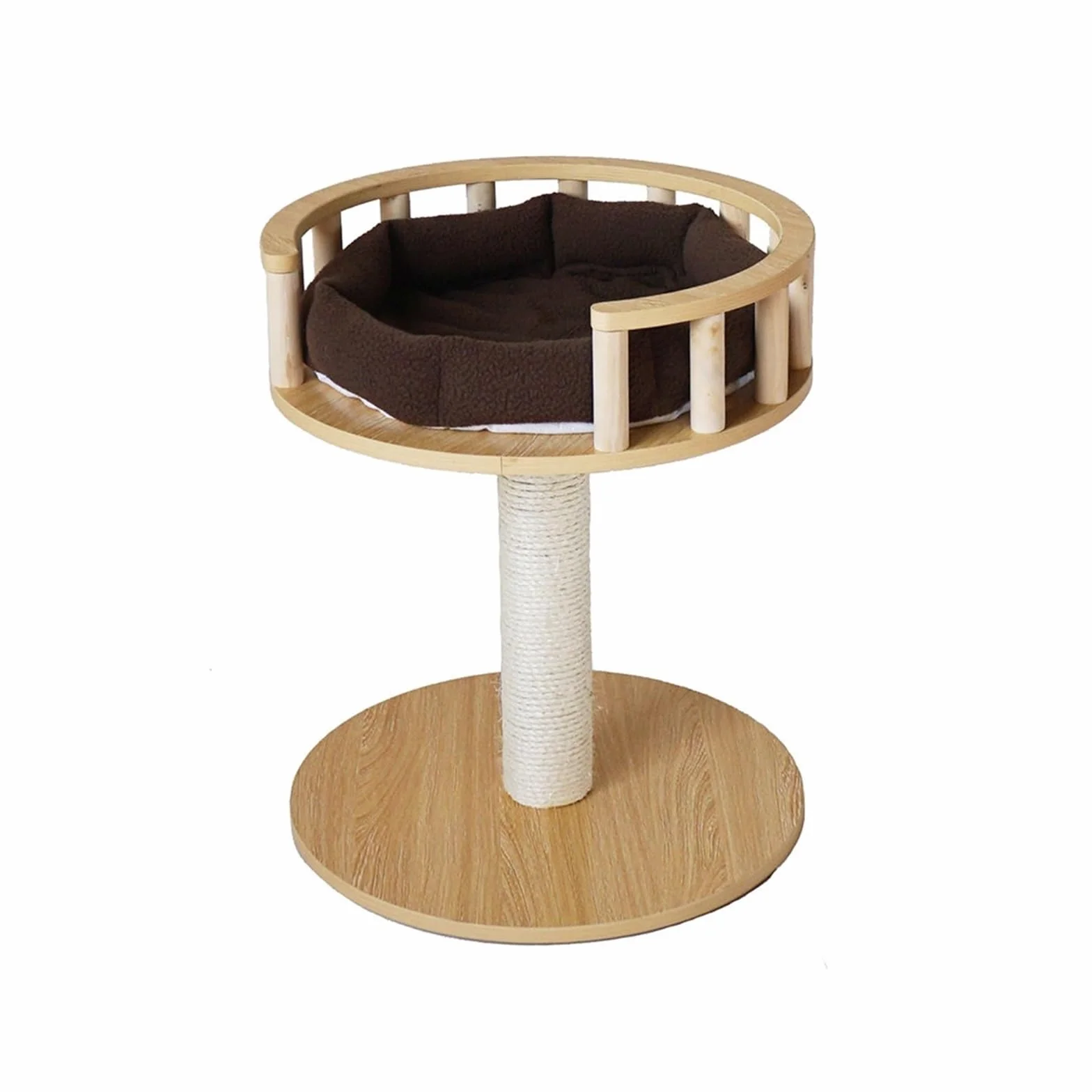 Mieszkanie dla kota Wieża wewnętrzna o średnicy 55 cm z drapakami do łóżka(Brown)