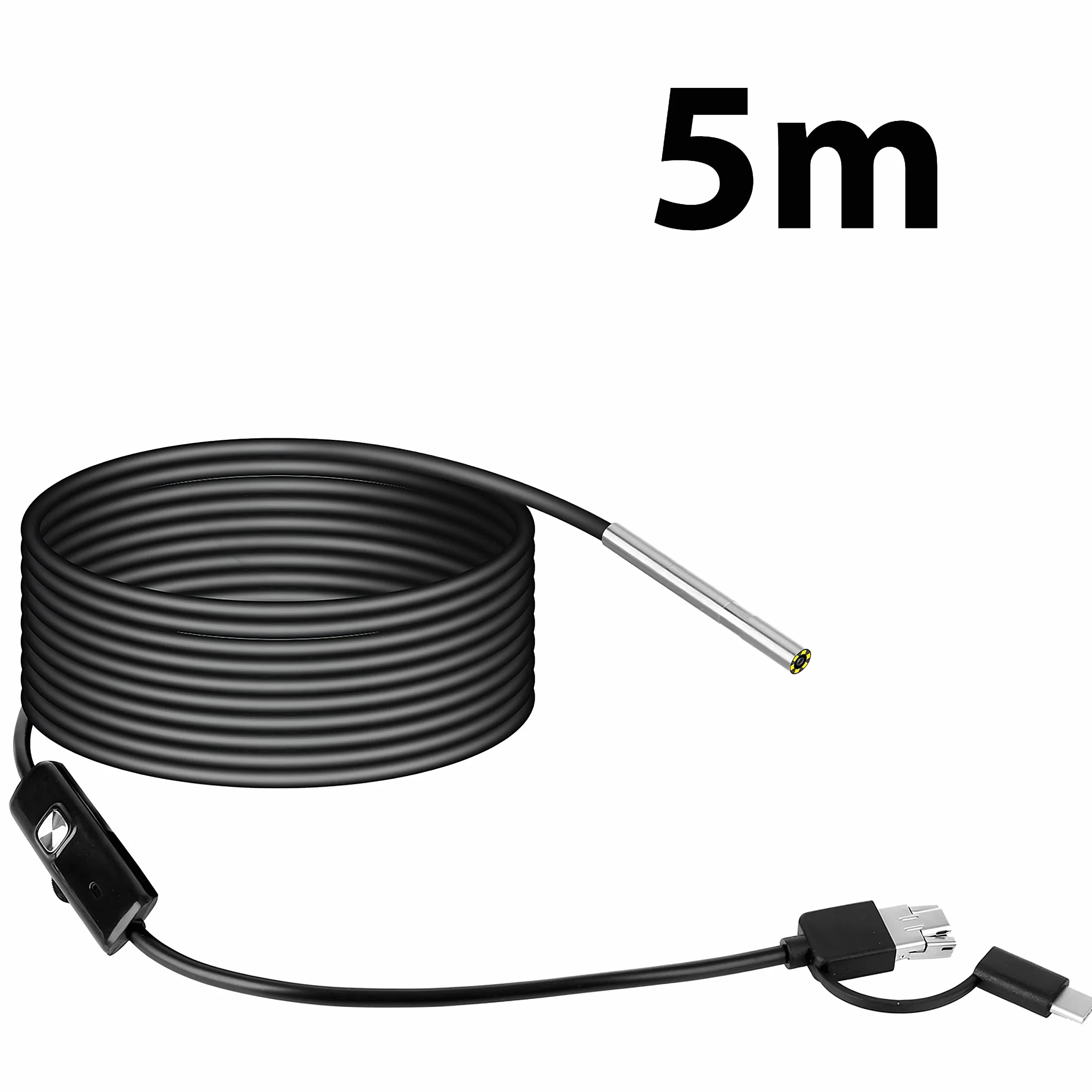 Retoo Endoskop USB-C HD do urządzeń z systemem Android, kamera endoskopowa 3,9 mm z diodami LED, wodoszczelna, megapikselowa kamera inspekcyjna, kabel wężowy do smartfonów, kamera boroskopowa