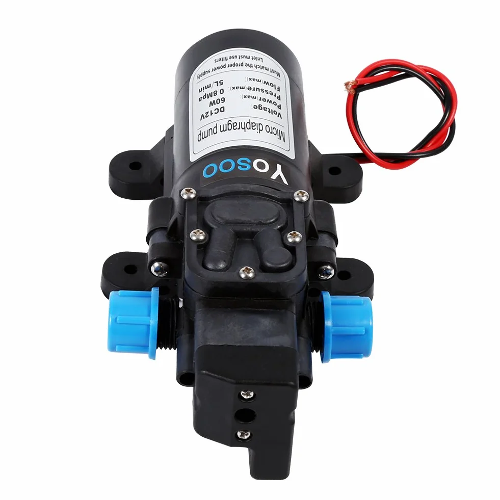 Yosoo Pompa Wodna 12V 60W 5L/min 115 PSI Wysokociśnieniowa Membrana Automatyczna