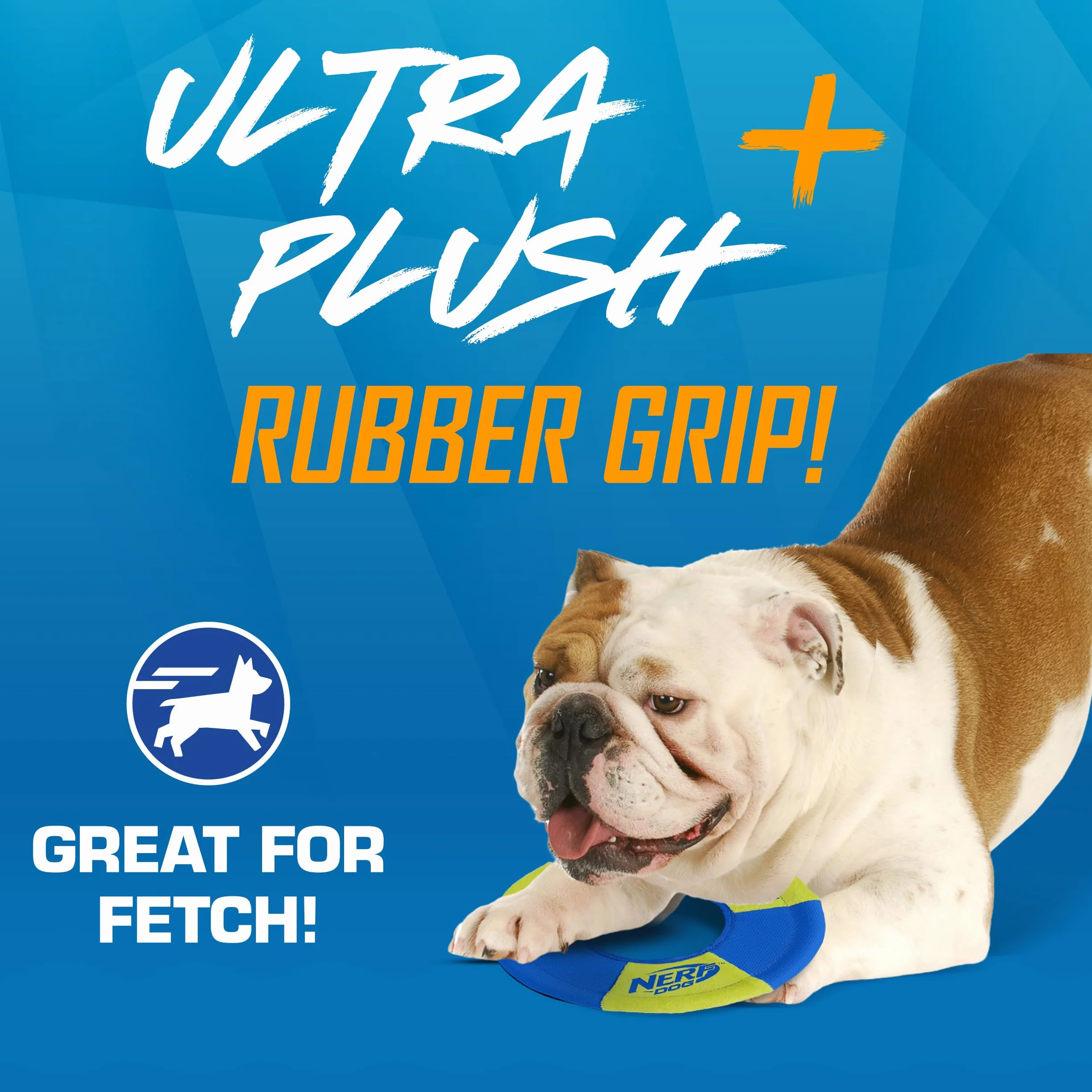 Nerf Dog Toss and Tug Ring zabawka dla psa, latający dysk, lekka, trwała i wodoodporna, średnica 22 cm, dla ras średnich/średnich, dwupak, zielony i pomarańczowy