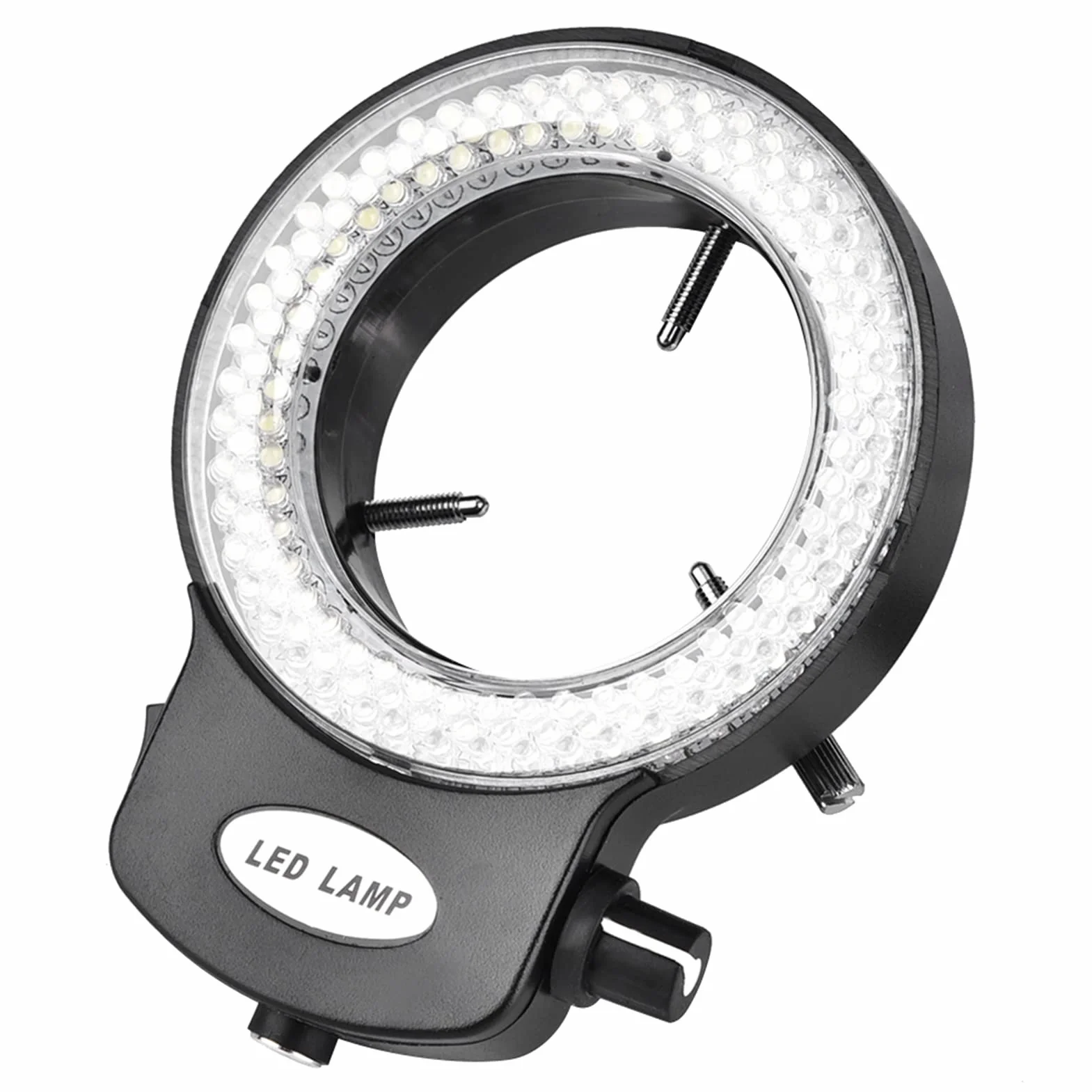Oświetlenie pierścieniowe LED, regulowane w kolorze białym 144 Oświetlacz pierścieniowych lamp LED do mikroskopu stereo i aparatu (czarny)