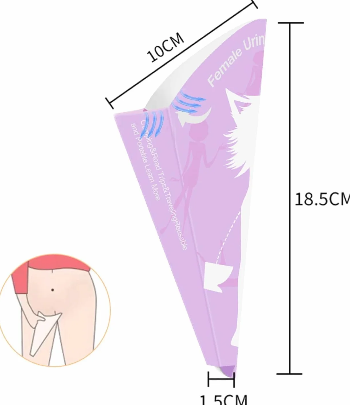 Pisuary dla kobiet, 10 szt., jednorazowe pisuary dla kobiet, przenośny, wodoszczelny, stojący lejek dla kobiet w ciąży, rannych, w podróży, na kemping, do aktywności na świeżym powietrzu