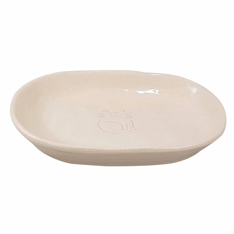 Nobby Koty miska ceramiczna Jada, kremowa/kremowa, 16 x 12 x 2,5 cm, 0,10 l, 1 sztuka