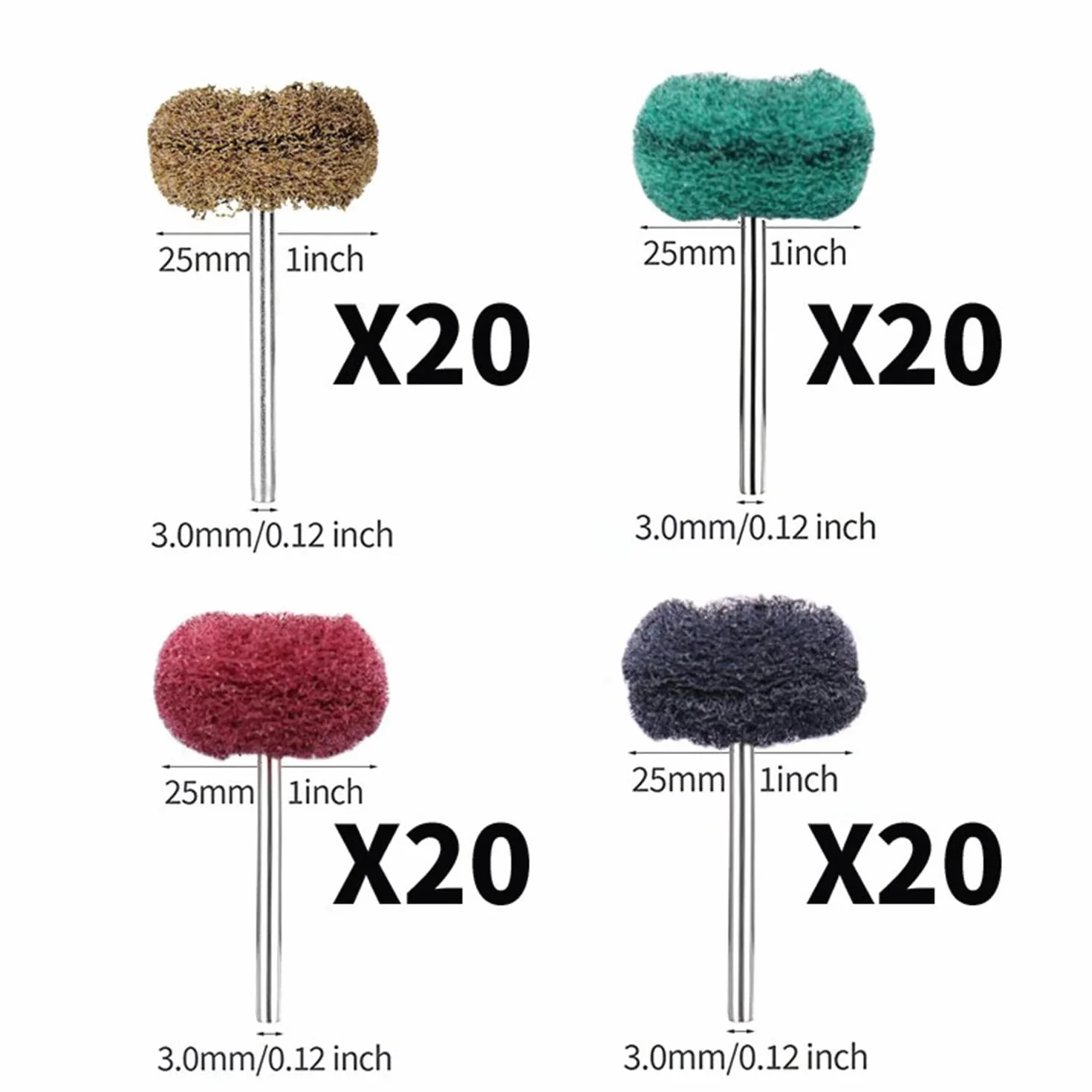 80 sztuk 25 mm tarcza szlifierska - tarcza polerująco-szlifierska do Dremel – zestaw szlifierski do metalu z 3 mm trzonkiem - narzędzie rotacyjne