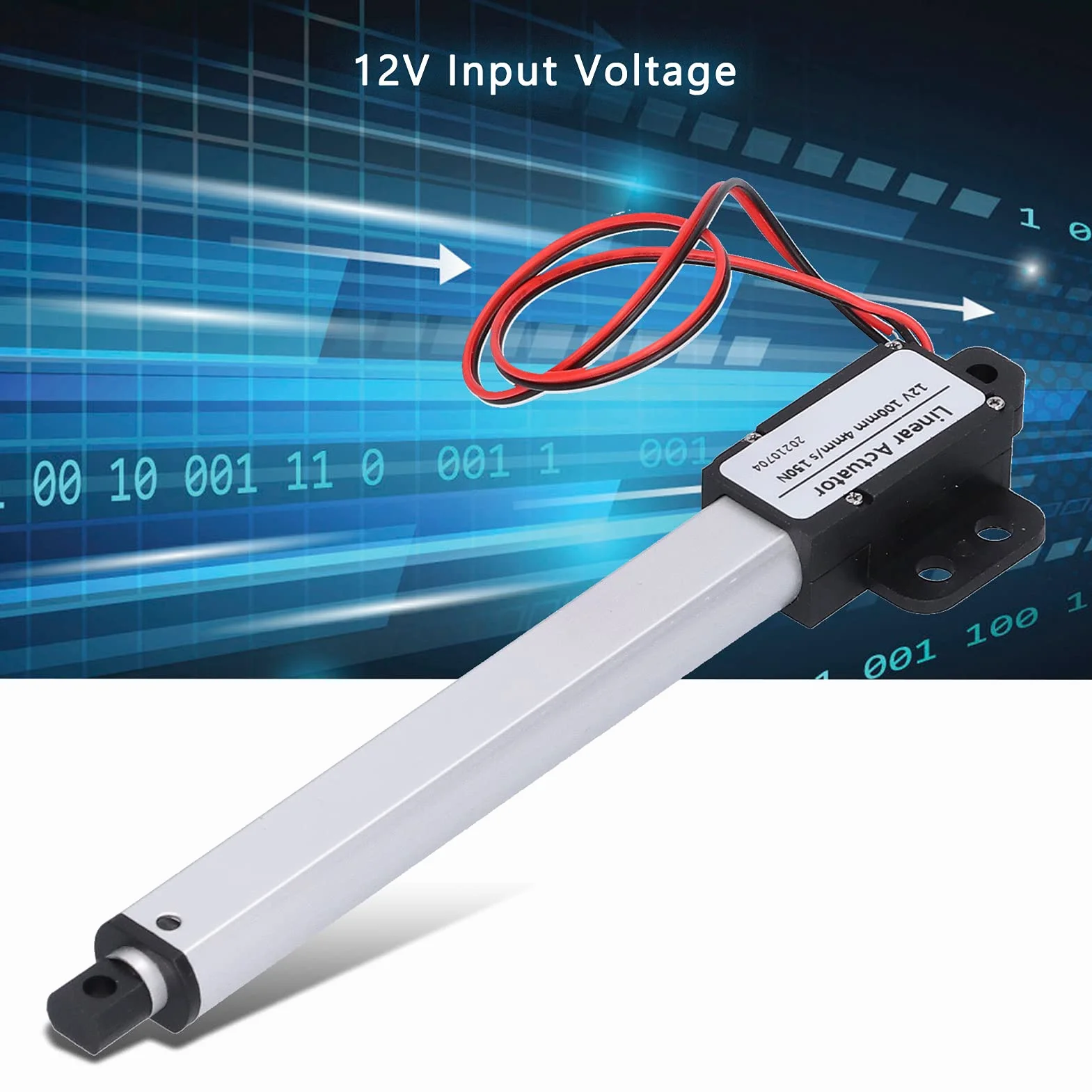 Elektryczny Siłownik Liniowy, Skok 4 Mini Siłownik Ruchu 12 V DC Mały, Napięcie Wejściowe 12 V Niski Poziom Hałasu Zabezpieczenie Przed Zwarciem Elektryczny Mikro Siłownik Liniowy (Skok 100mm-8mm/s-70N)