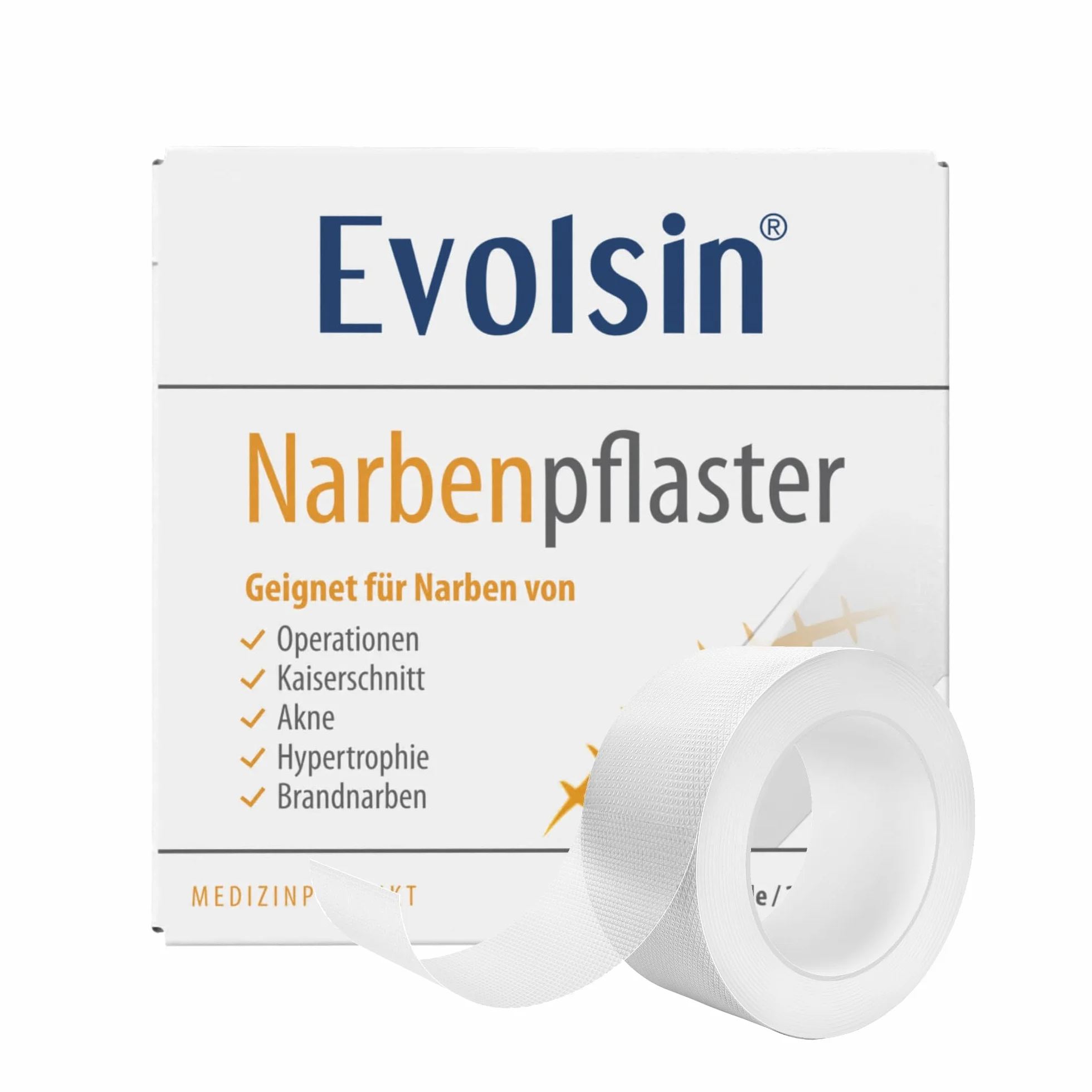 Evolsin Silikonowy plaster na blizny, przezroczysty – idealny do cięcia cesarskiego i blizn operacyjnych (200 cm)