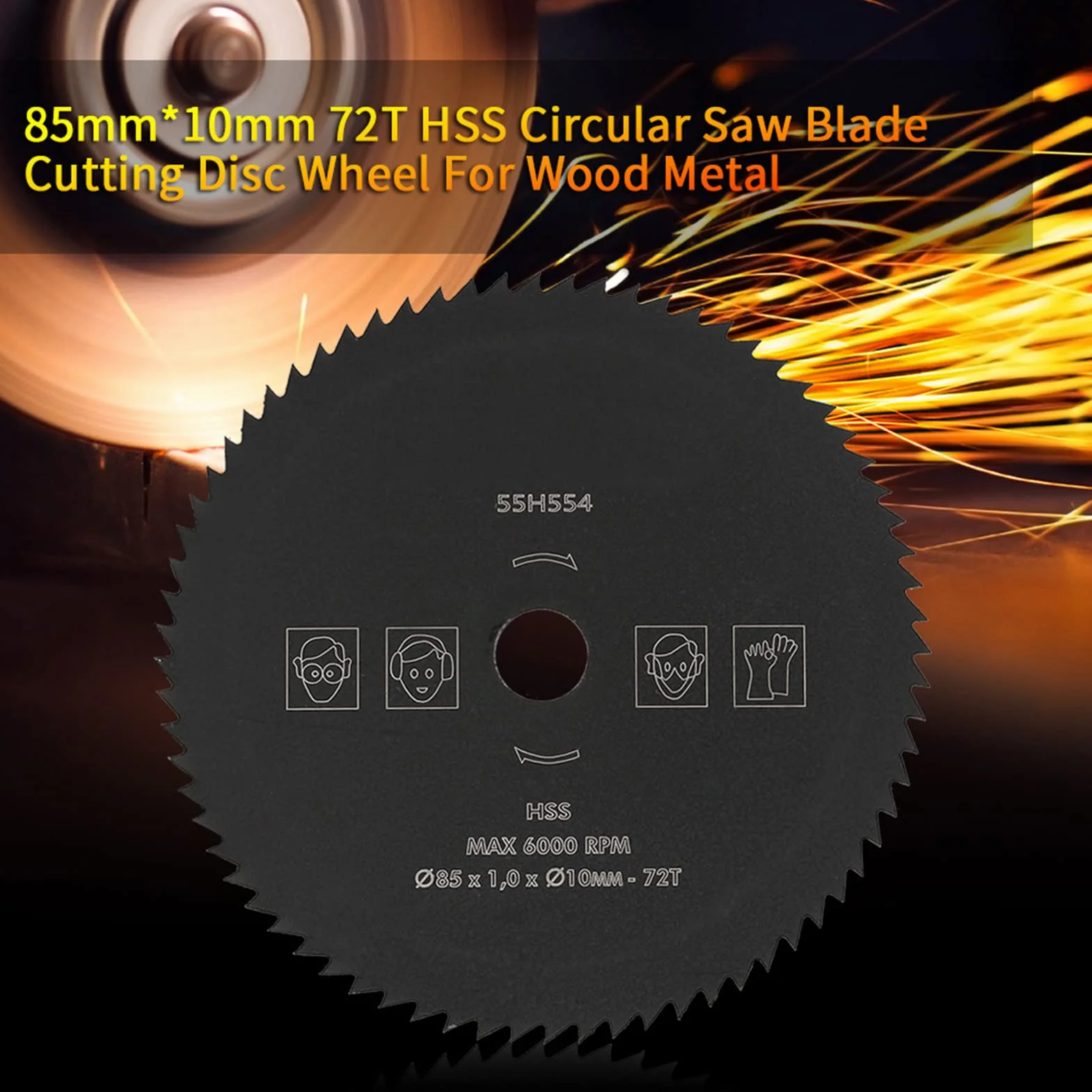 2 szt. Brzeszczoty do pił Tarczowych 85mm * 10mm HSS 72 Zęby do Cięcia Piły Tarczowe Brzeszczoty do pił Tarczowych Tarcze Tnące do Obróbki Drewna Drewno Metal PCV Aluminium Koło