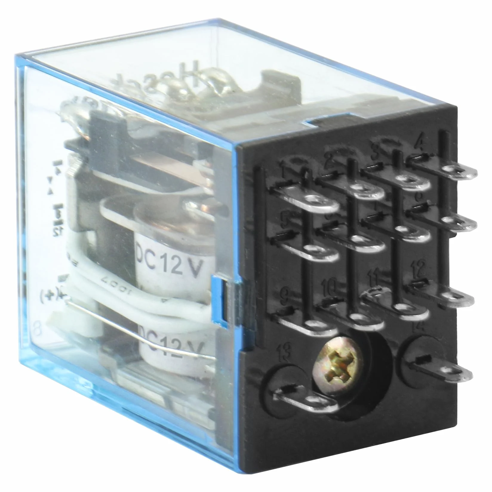 Heschen Przekaźnik zasilający MY4NJ 12 VDC 3 A 4PDT LED 14-pin