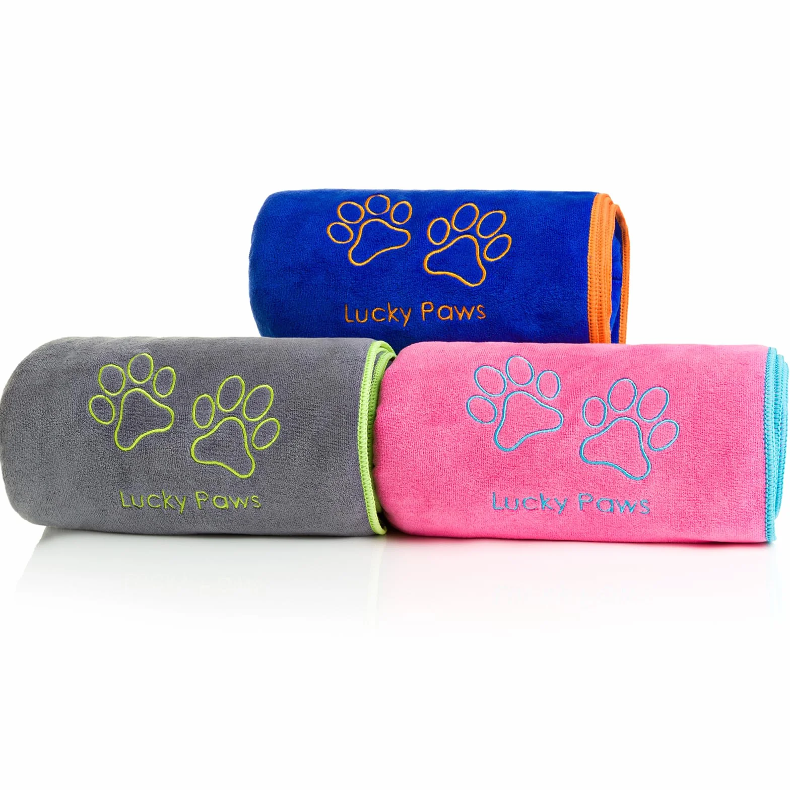 Lucky Paws® Hundehandtuch - Groß - Superabsorbierendes Mikrofaser Handtuch Hund - Schnelltrocknendes Handtuch - Super Weich - Premium Haustierhandtücher