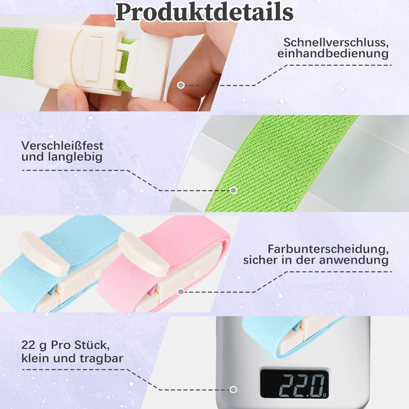 6 sztuk węży uciskowych do ściągania krwi, bardzo elastyczna opaska uciskowa z szybkim zamknięciem, 40 x 1,98 cm, odporna na rozdarcie, do medycyny, opaska uciskowa na kemping, wędrówki, do uprawiania