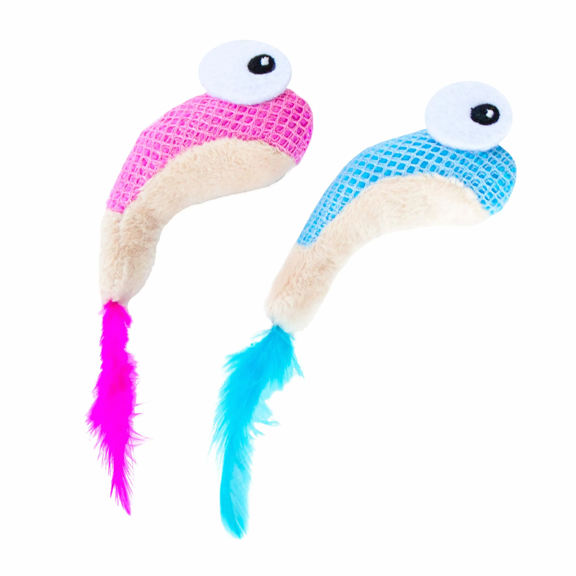 Petstages Dental Shrimpies - Gryzak dla kota - z kocimiętką - dba o zdrowe zęby - wielobarwna - 2-pak