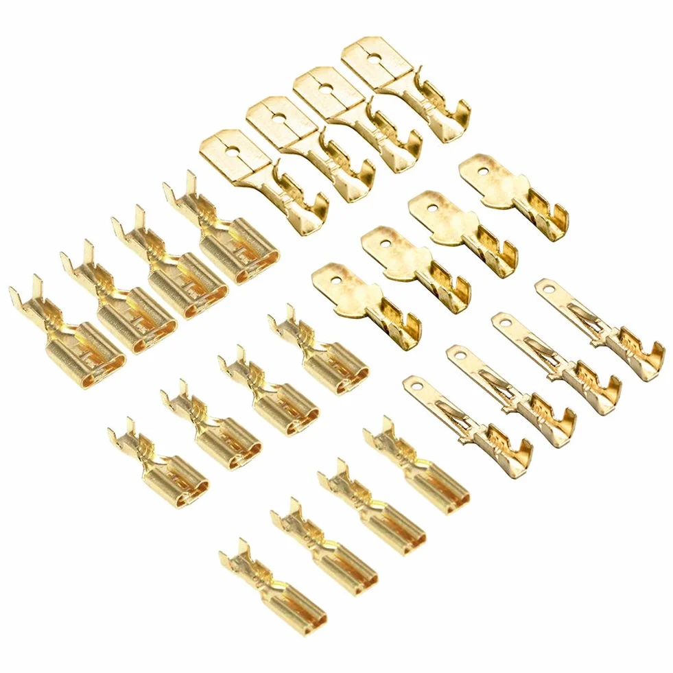 Zestaw 720 sztuk płaskich tulejek wtykowych, 2,8 mm, 4,8 mm, 6,3 mm, męskie, żeńskie, wtyki kablowe, płaskie wtyki, końcówki kablowe, końcówki kablowe, z tuleją izolacyjną