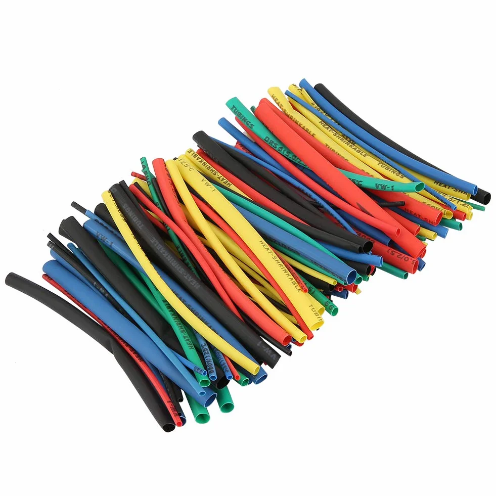 100 stücke Schrumpfschlauch Sortiment 5 Größen 5 Farbe 100mm Draht Kabel Isolierte Hülse Set