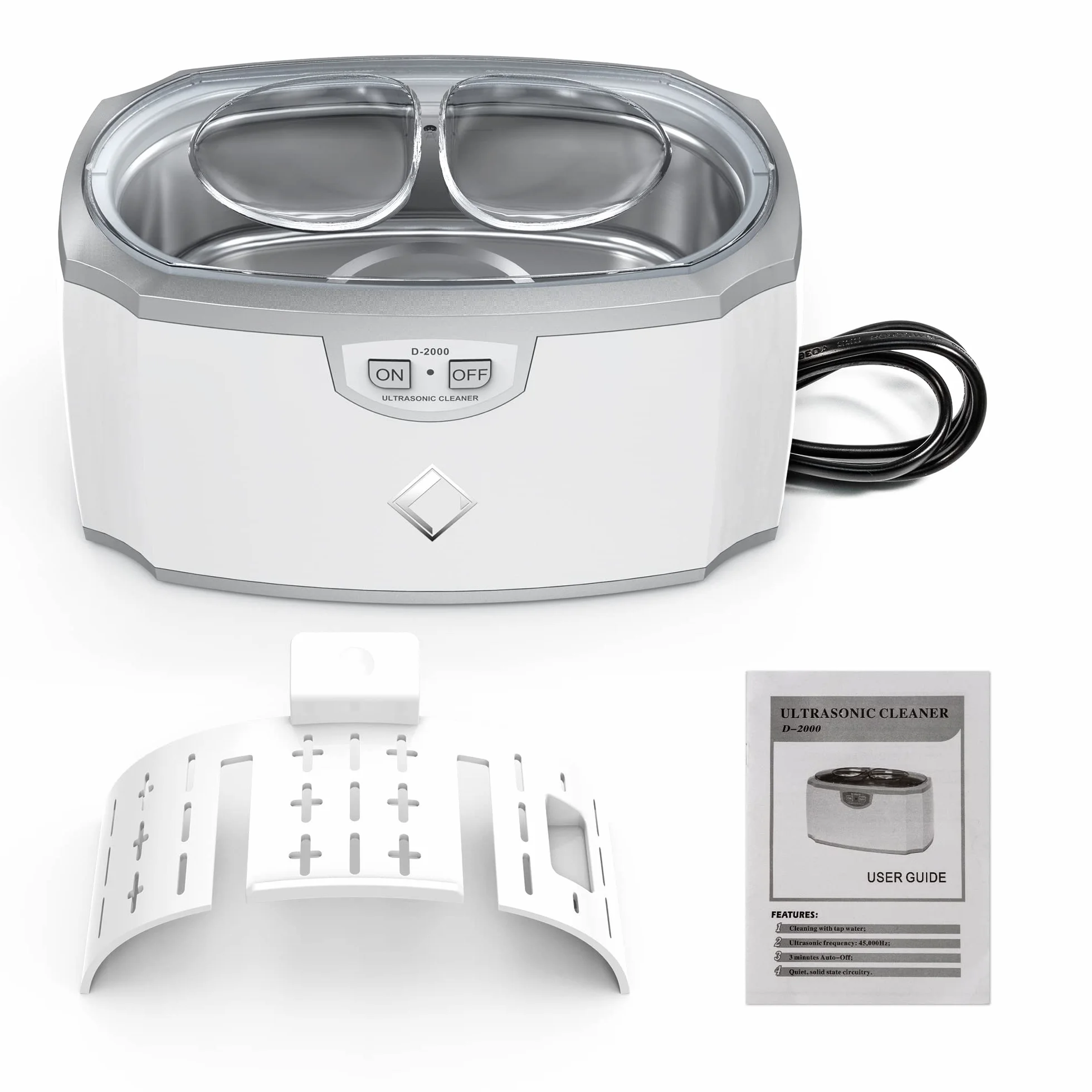 LifeBasis Ultradźwiękowe urządzenie do czyszczenia okularów 420 ml 45 kHz 30 W
