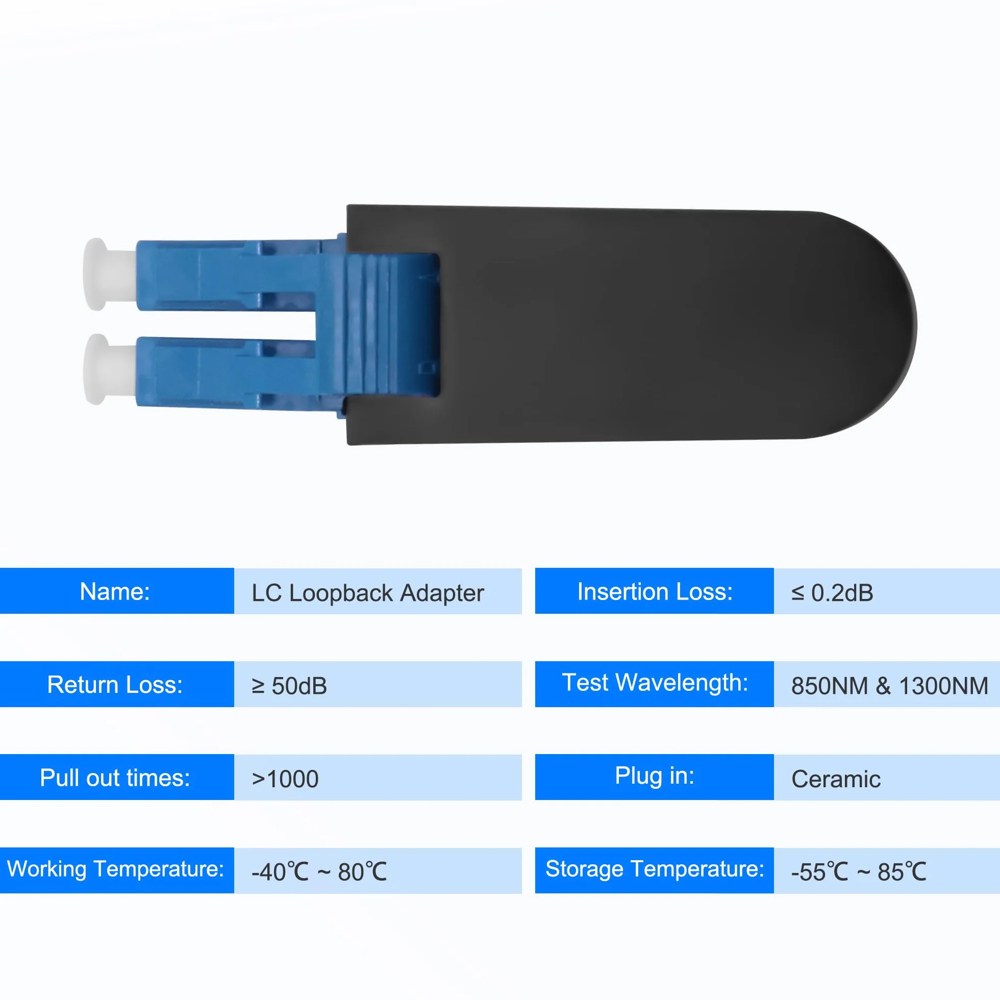 LC/UPC Loopback wtyczka Duplex Singlemode LC 9/125 Tester Connector Standard LWL Signal Test 2 szt