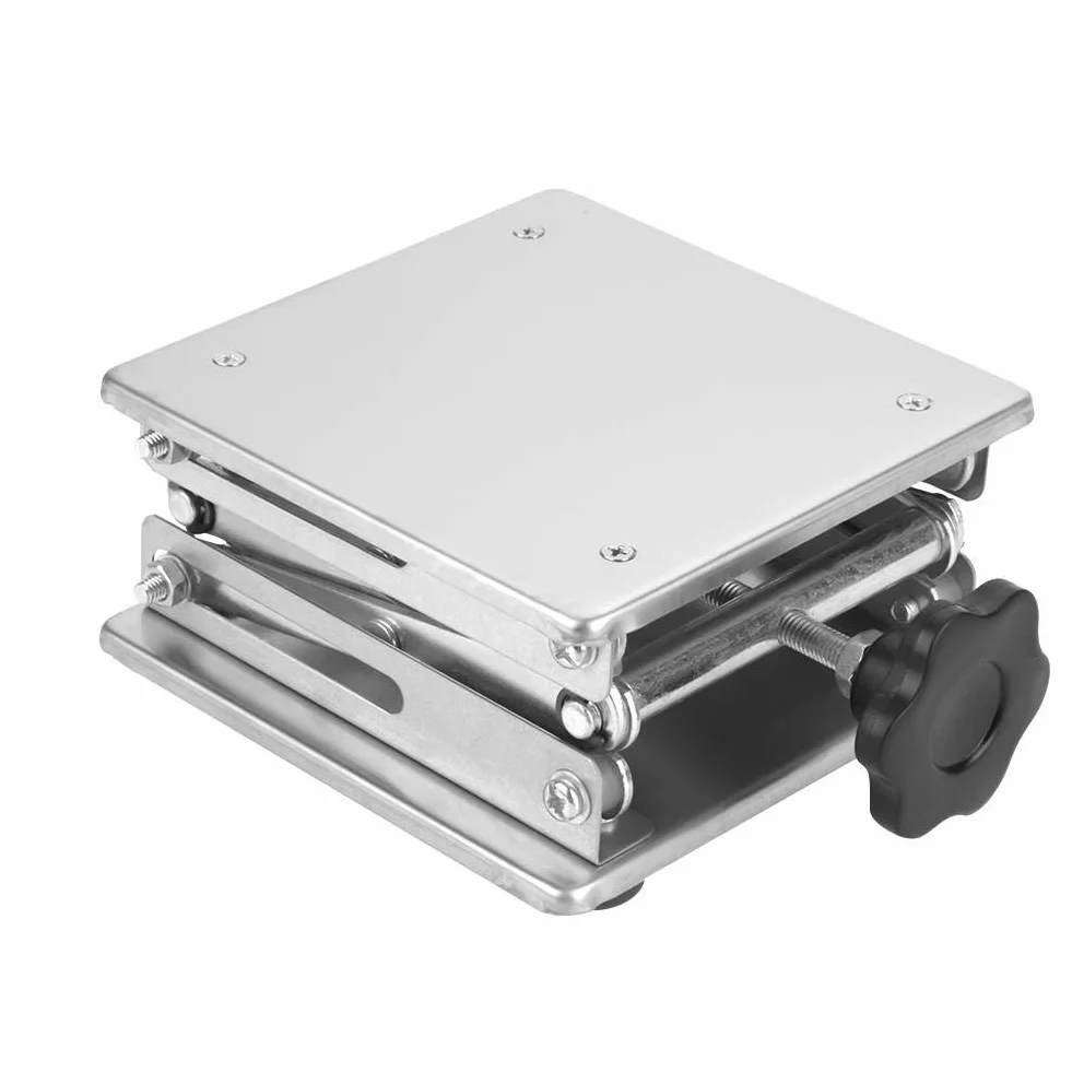 6" nożyczki laboratoryjne podnośnik platformy ze stali nierdzewnej uchwyt do podnośnika/składana ochrona stołu 150 x 150 x 250 mm do eksperymentu naukowego