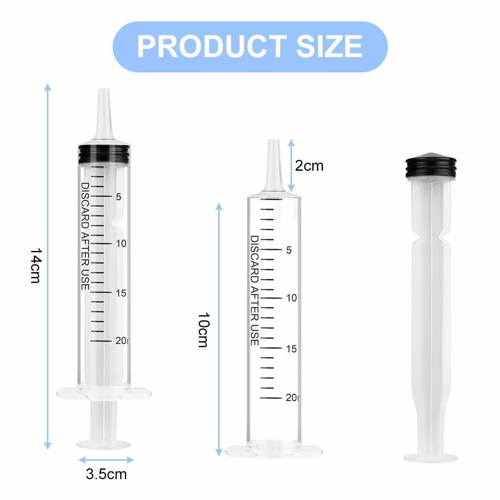 OFFCUP Plastikowe strzykawki 20 ml, 3 szt., bez igły, dozowanie, podlewanie, laboratoria
