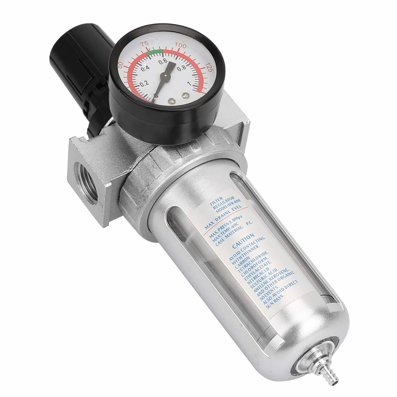 Regulator filtra powietrza 1/2 BSP pułapka na wilgoć regulowana kontrola ciśnienia aluminiowa membrana