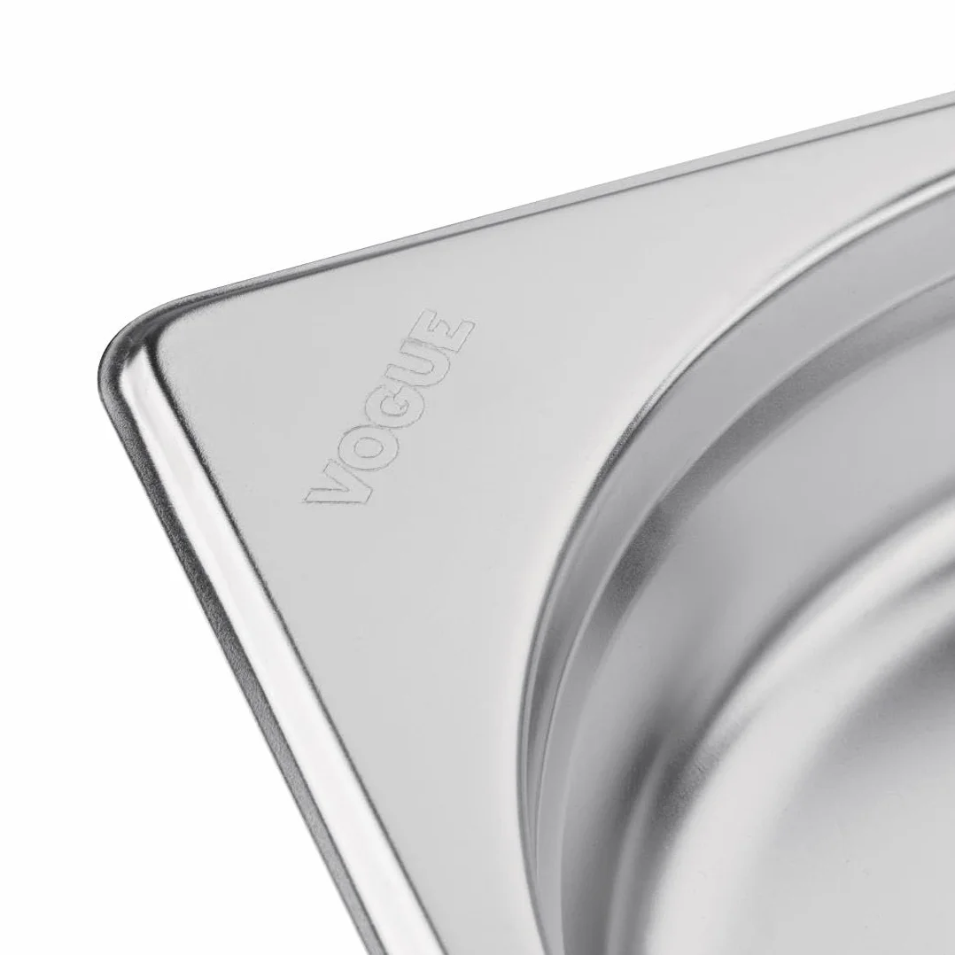 Vogue 12920 stal nierdzewna 1/9 patelnia gastronorm 0,6 l/65 mm głęboki pojemnik na żywność, srebrny