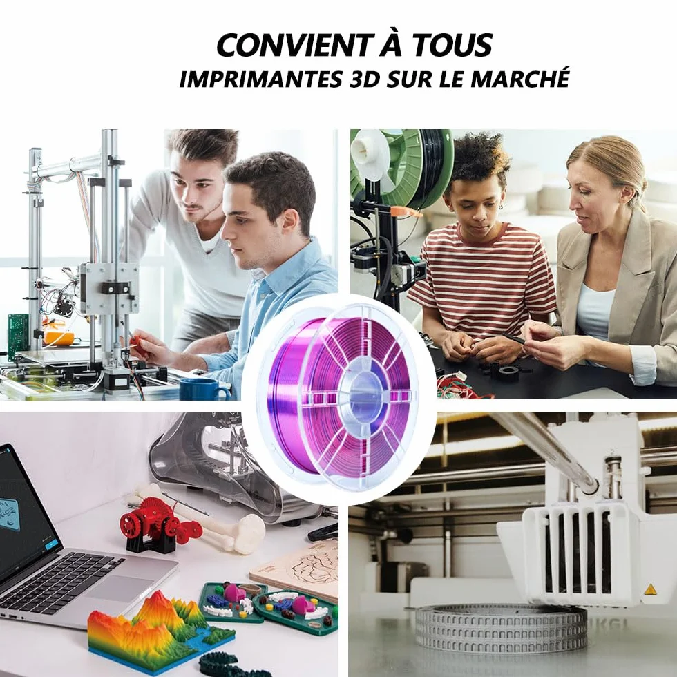 iBOSS PLA PLUS Filament 1,75 mm dwukolorowy jedwabny 1 kg czerwony niebieski