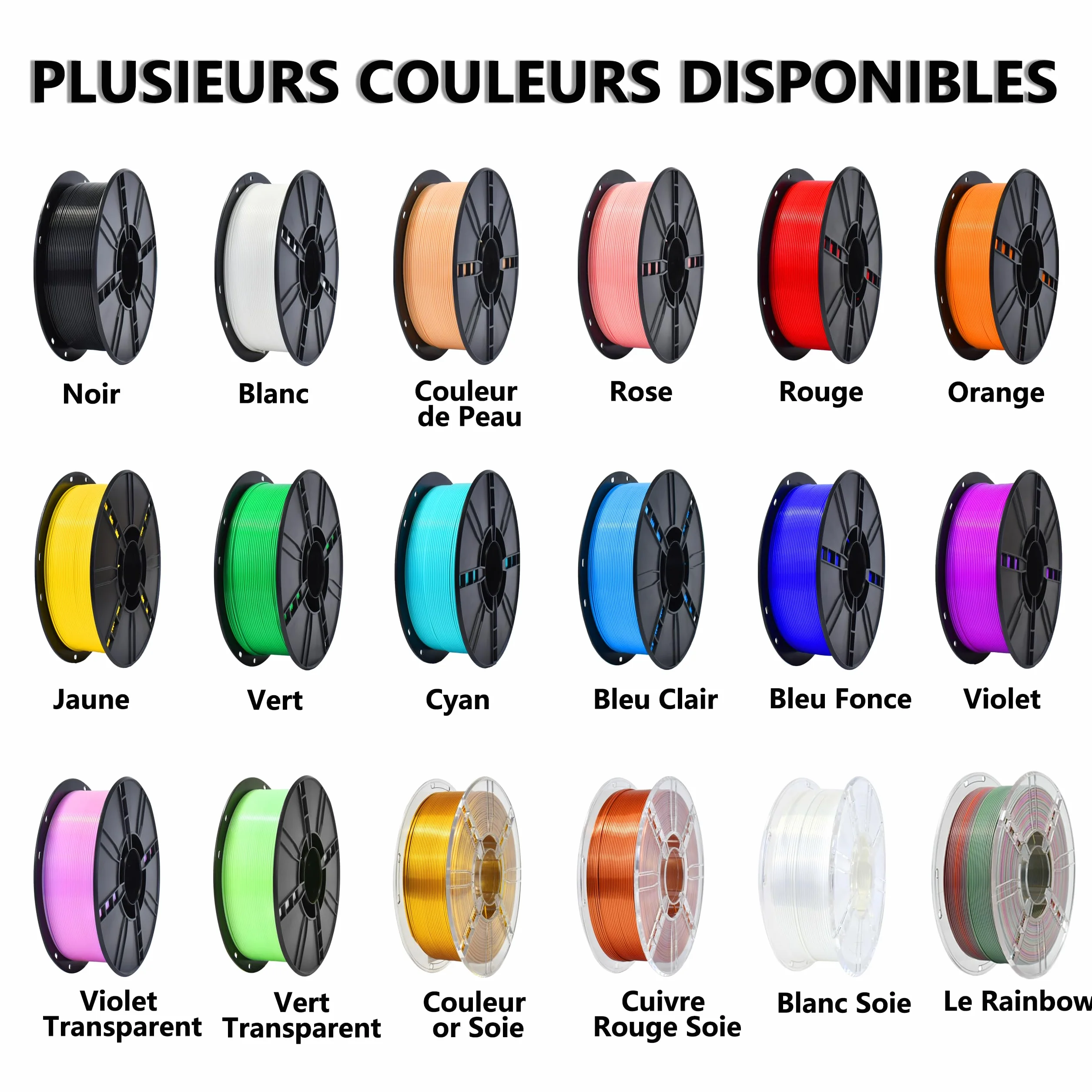 iBOSS PLA+Filament 1,75mm, czysta czerń, filament drukarki 3D PLA PLUS, dokładność wymiarowa +/-0,02mm, kołowrotek 1 kg (2,2 funta), odpowiedni dla większości drukarek