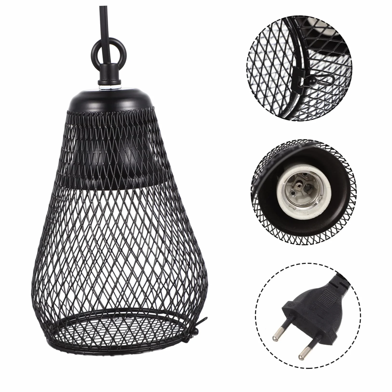 Happyyami Pokrywa Lampy Grzewczej Dla Gadów Osłona Przeciw Oparzeniom Do Lampy Grzewczej Akcesorium Do Terrarium Duża z Hakiem Eu