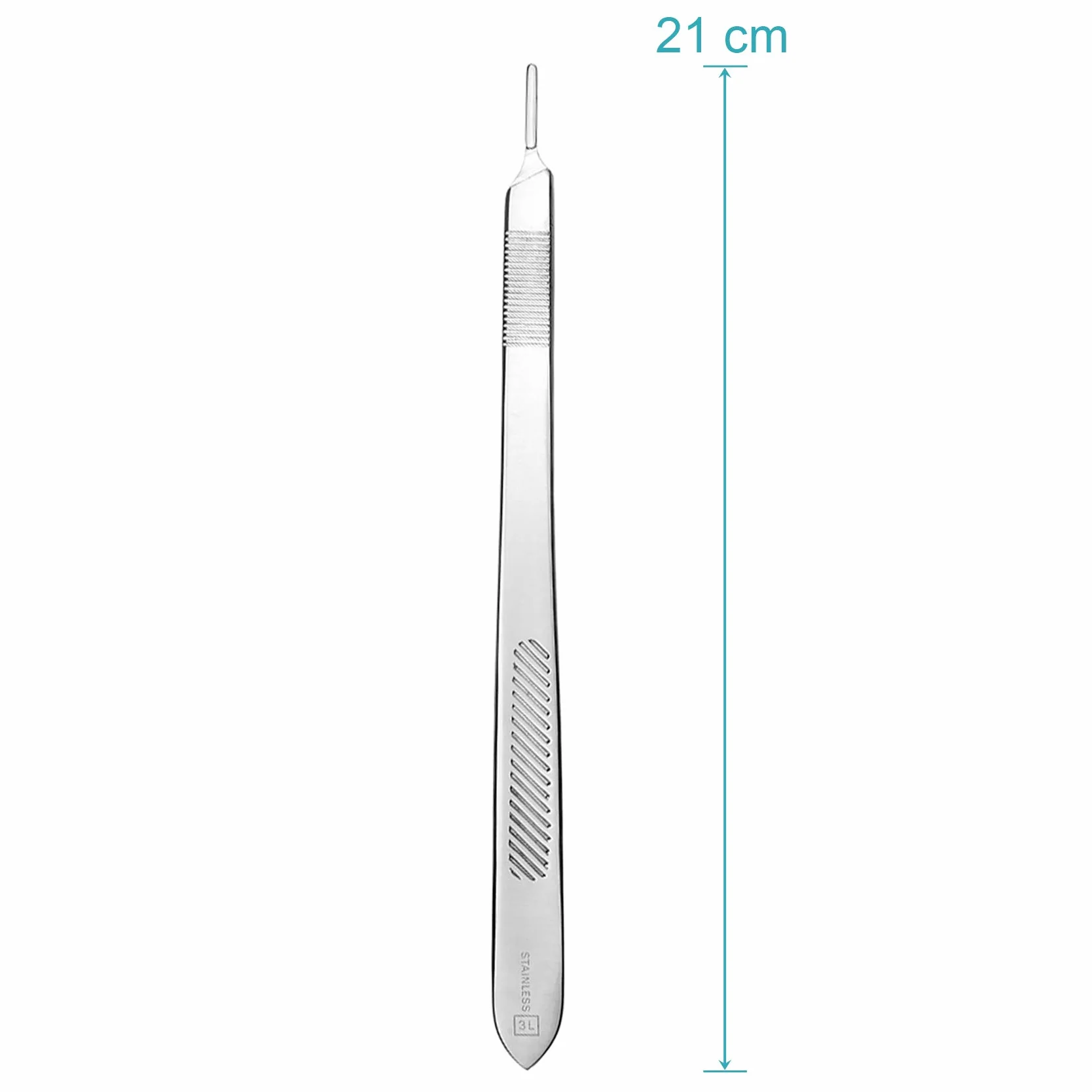 Zestaw – 50 sztuk ostrzy skalpela figurka 10 ze stali węglowej – ostrza zamienne pakowane pojedynczo + 1 x May – uchwyt skalpela z uchwytem o długości 21 cm – stal nierdzewna