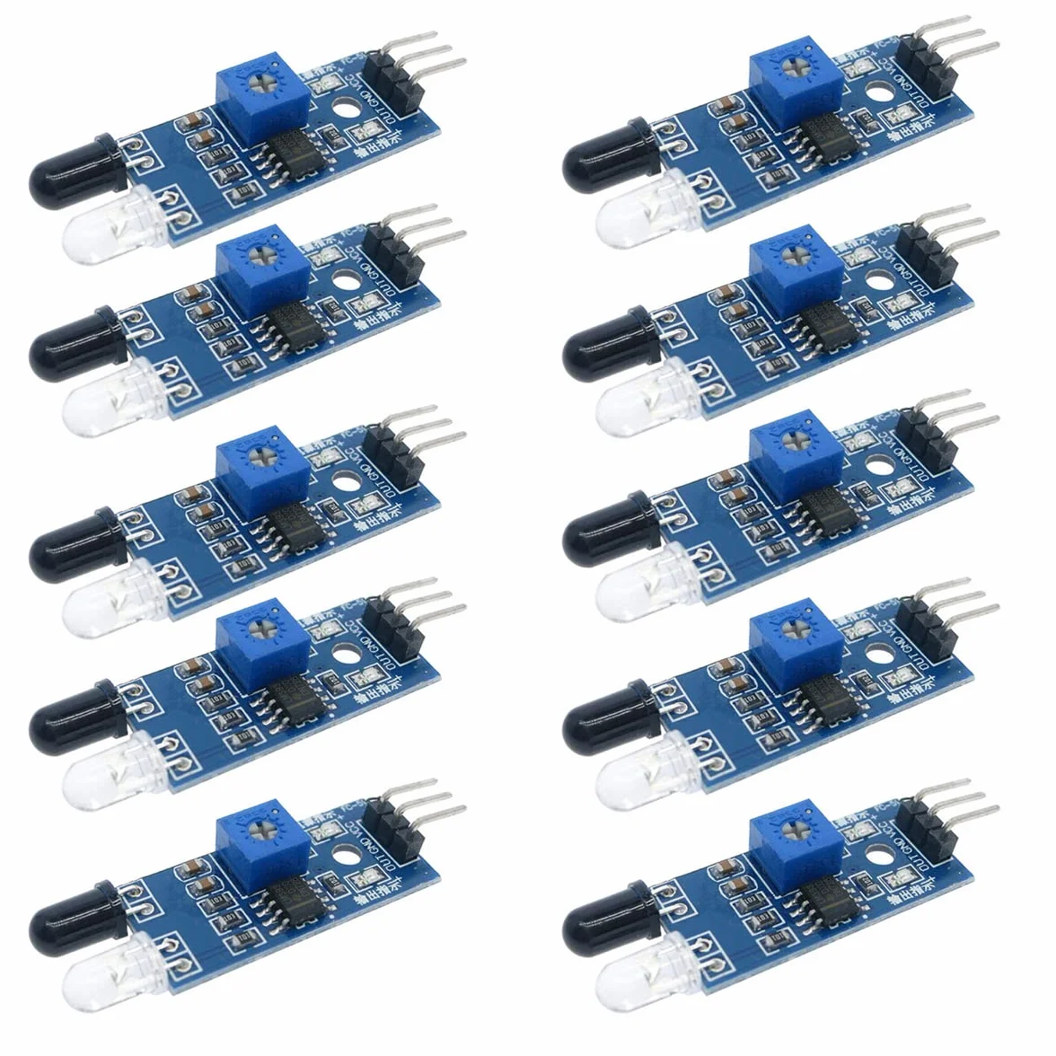 Czujnik na podczerwień LM393 3-Wire IR odblaskowy fotoelektryczny 10 szt.