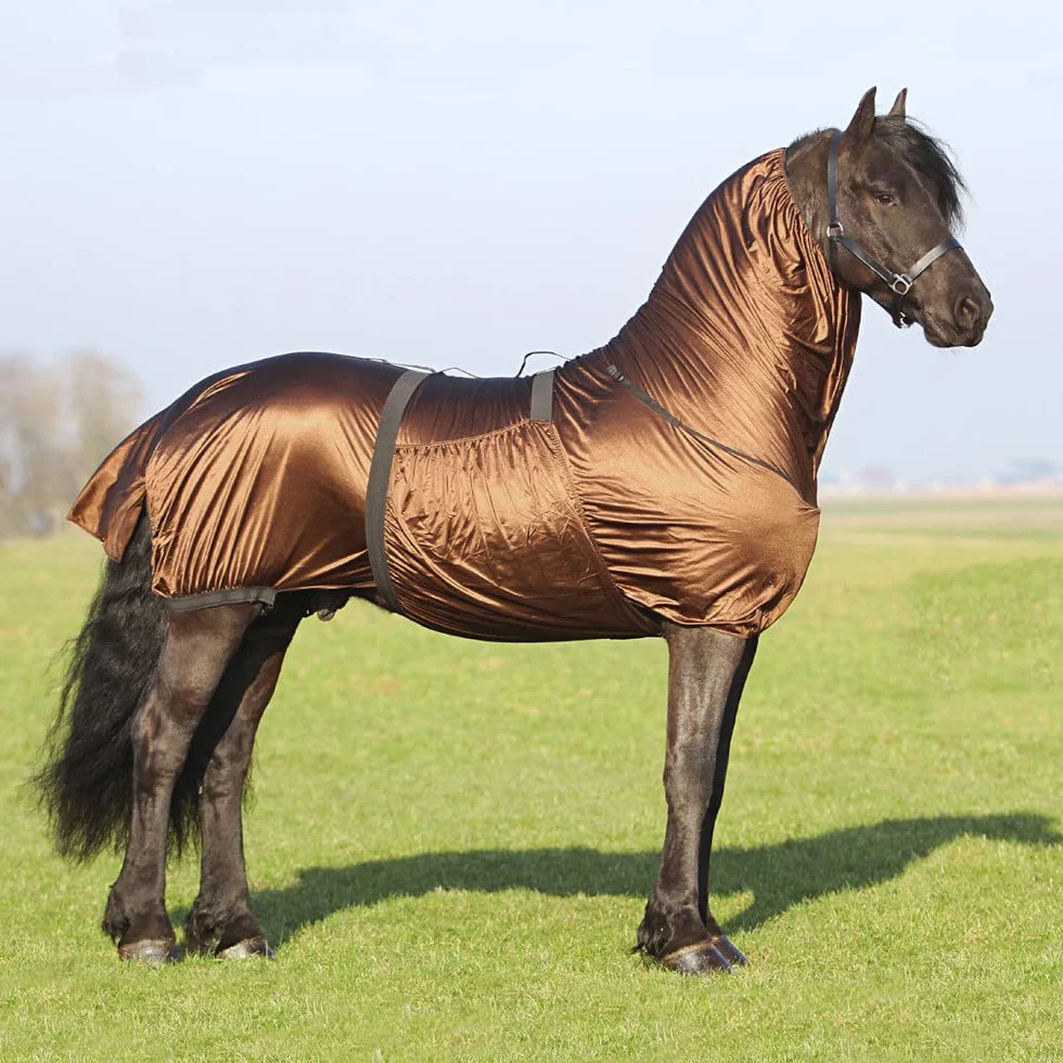 QHP Koc na egzem dla fryyków + duże konie szyjka duży brzuch brązowy (135 cm)