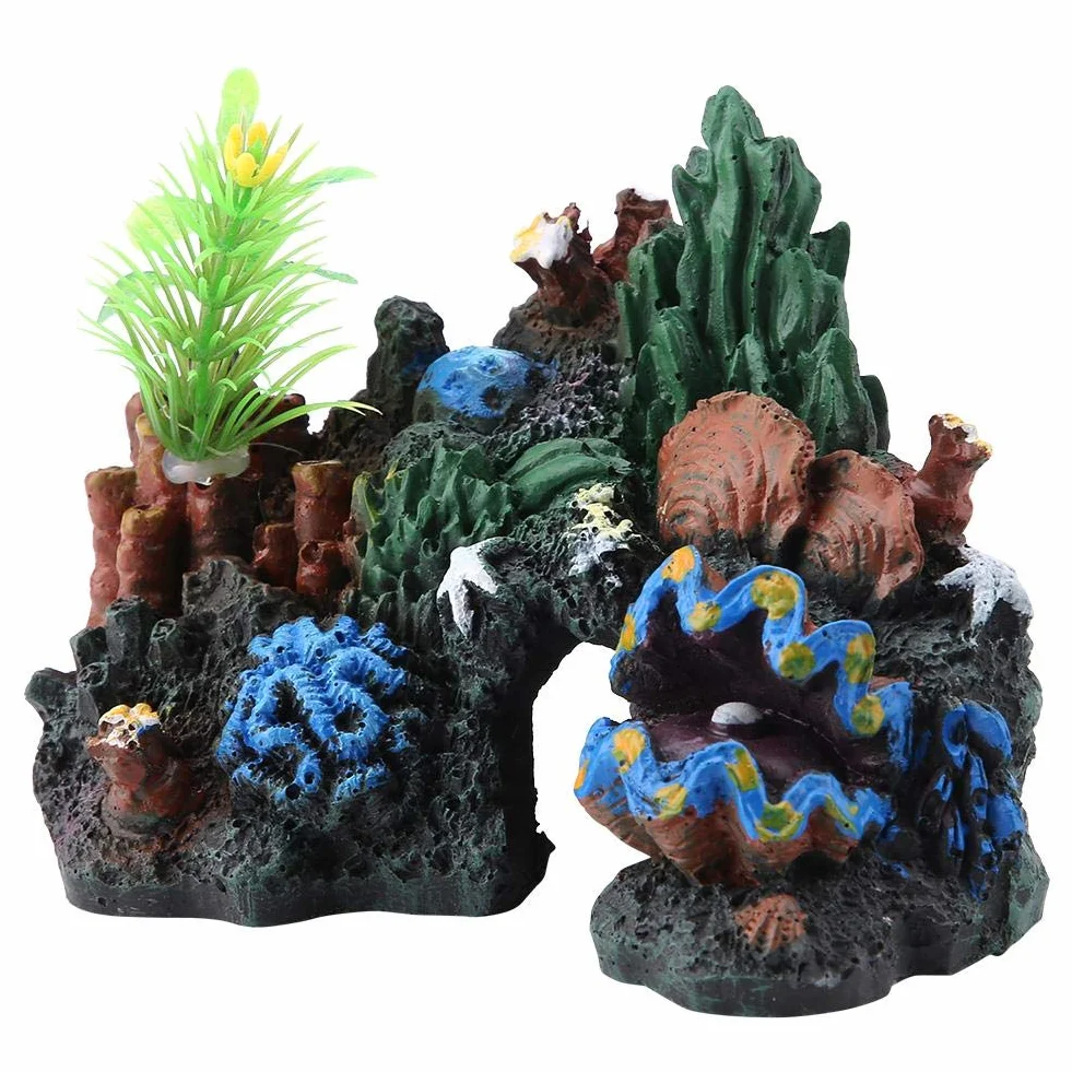 Kolorowa sztuczna morska rafa koralowa ozdoba z żywicy jaskinia wodna wystrój miniatury krajobraz do dekoracji akwarium