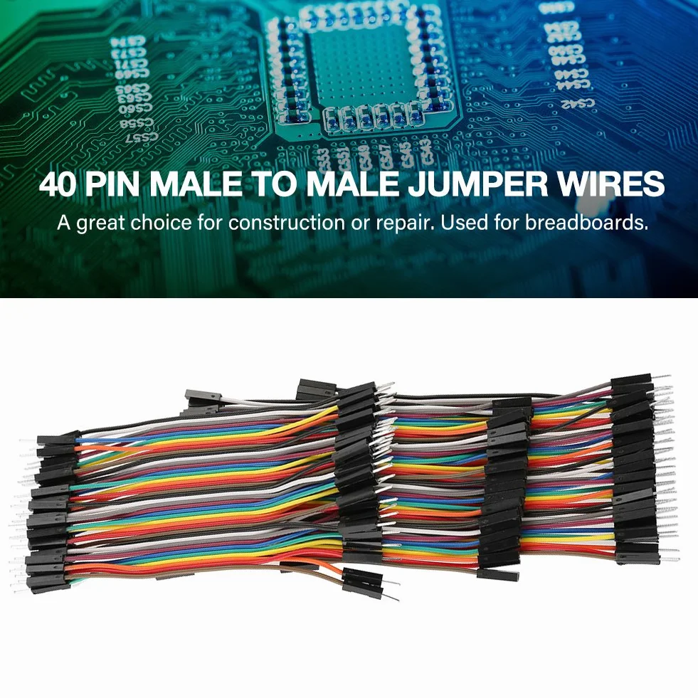 Akozon Breadboard Kable 40pin Zestaw Przewodów Połączeniowych 10cm Męski Żeński