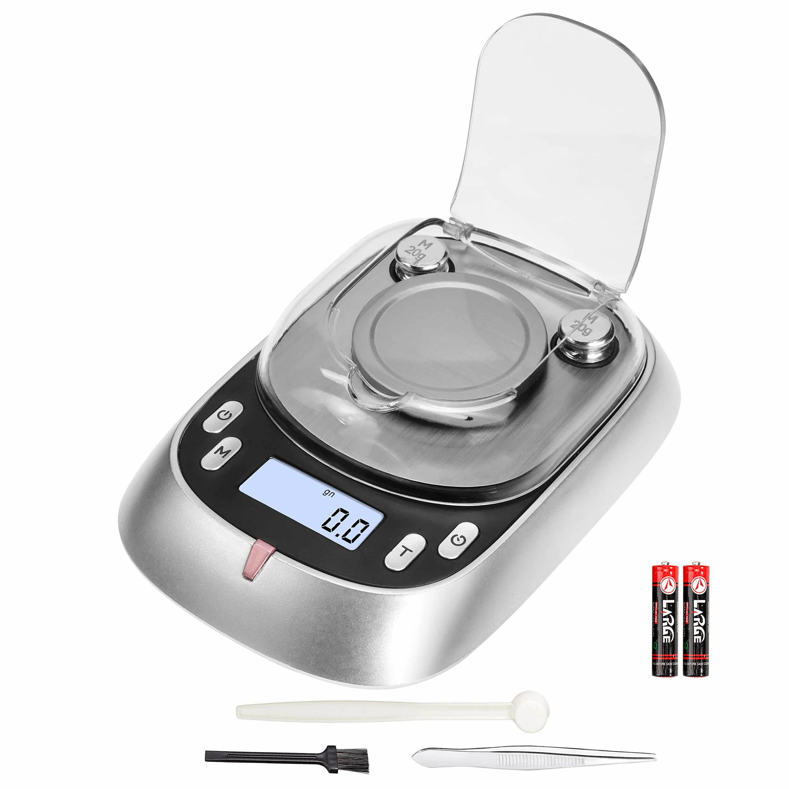Waga miligramowa 50g-0,001g, 7 sztuk, podświetlenie LCD, tarowanie, do proszku, złota, biżuterii