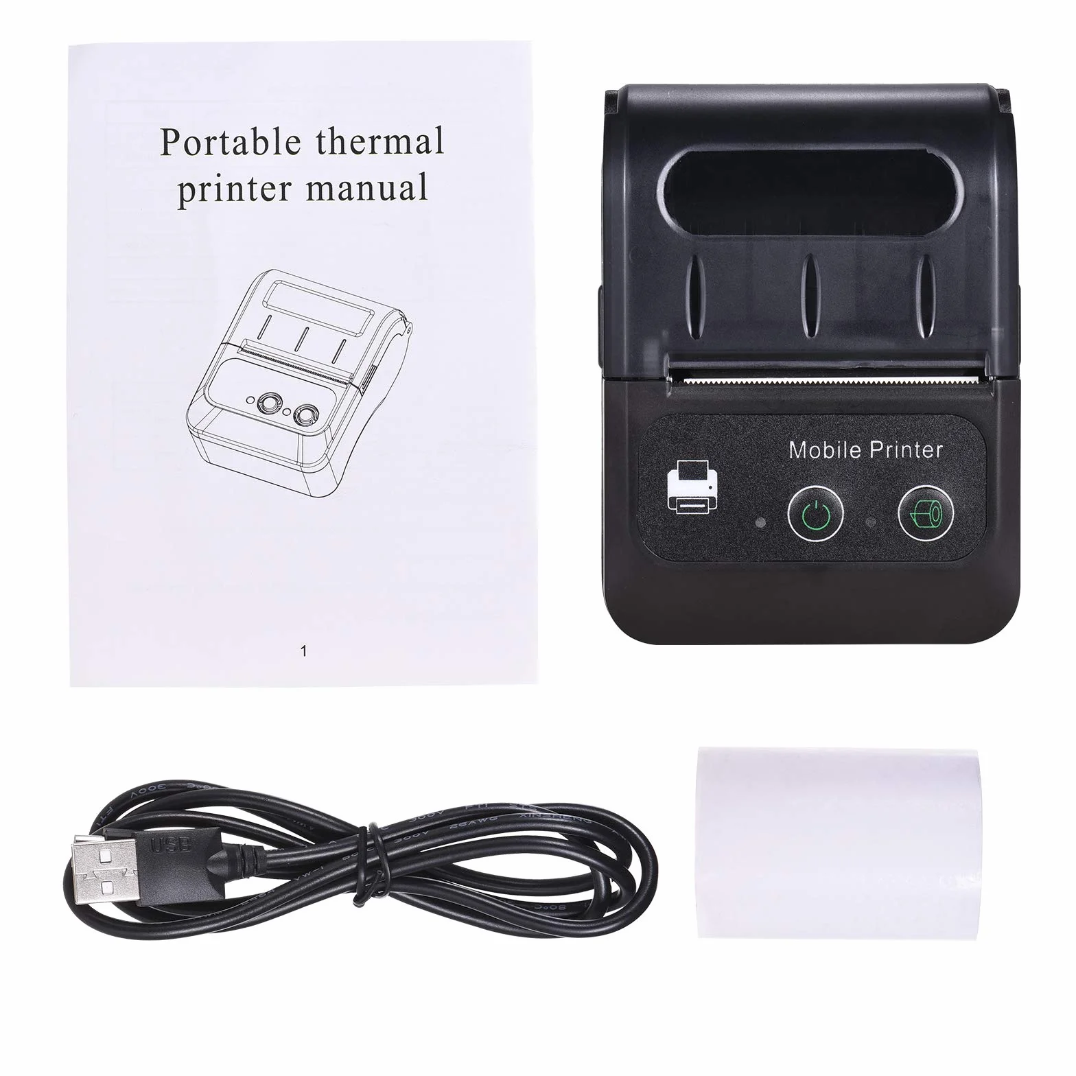 Mini POS Printer 58mm BT USB ESC/POS Kompatybilny z iOS Restauracja