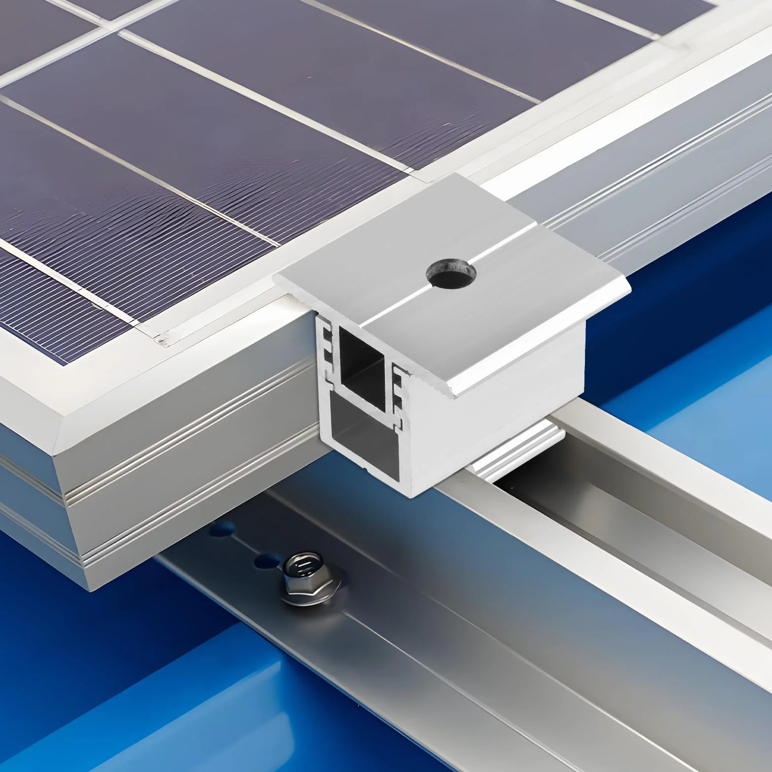 Zestaw 6 uchwytów do modułu solarnego zacisk końcowy 4 regulowane rozmiary